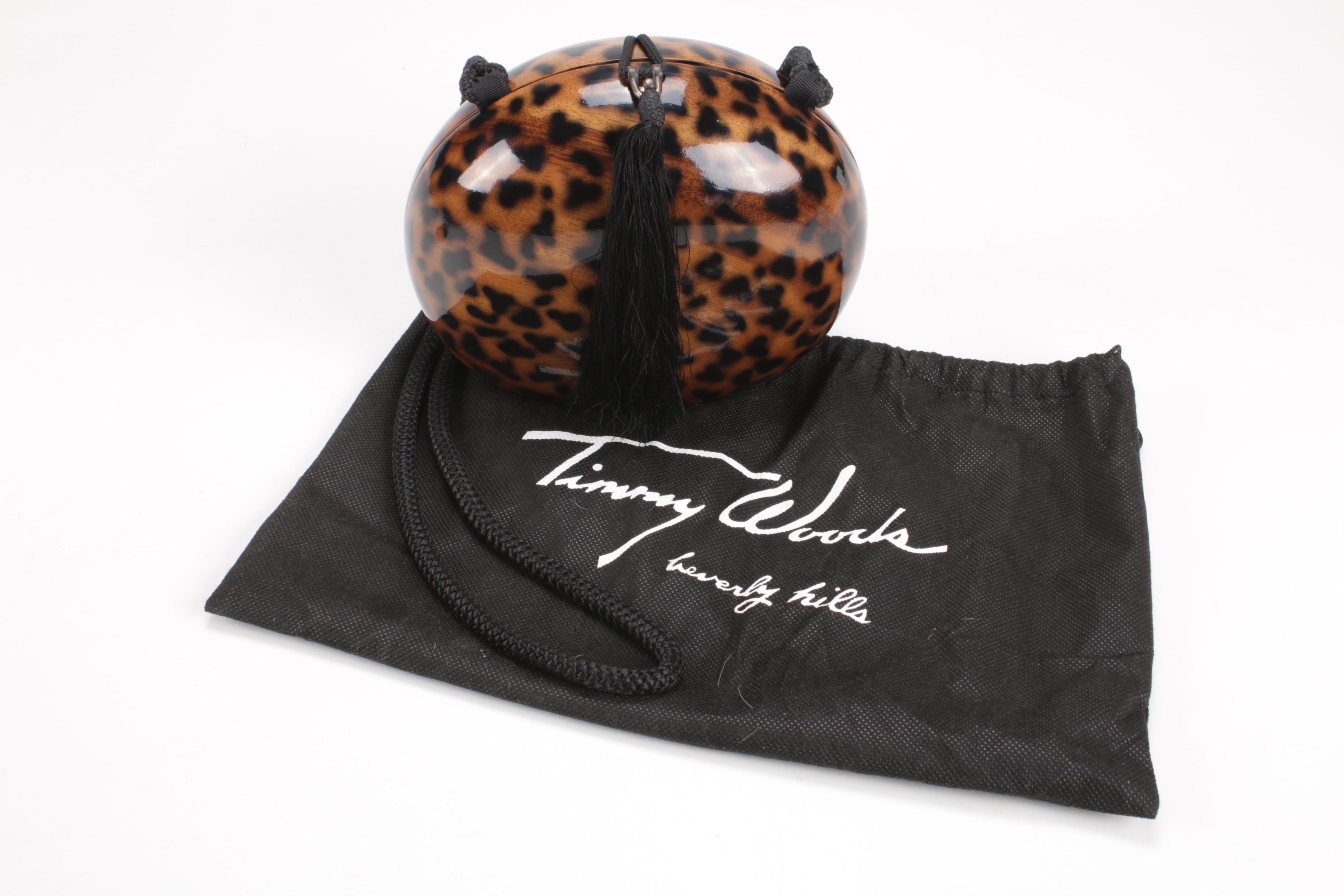Timmy Woods of Beverly Hills Signed Limited Edition Leopard Acacia Handbag