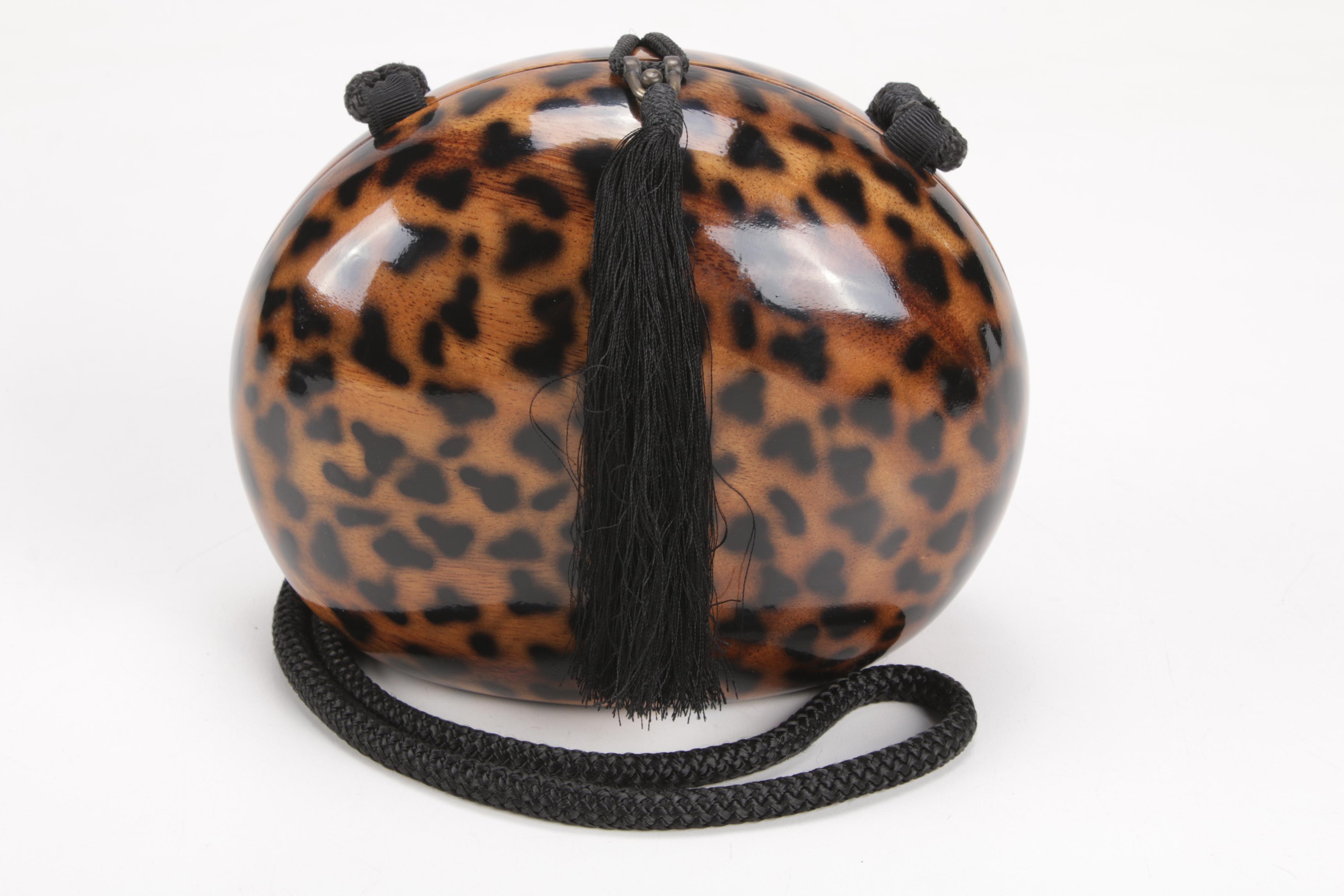 Timmy Woods of Beverly Hills Signed Limited Edition Leopard Acacia Handbag