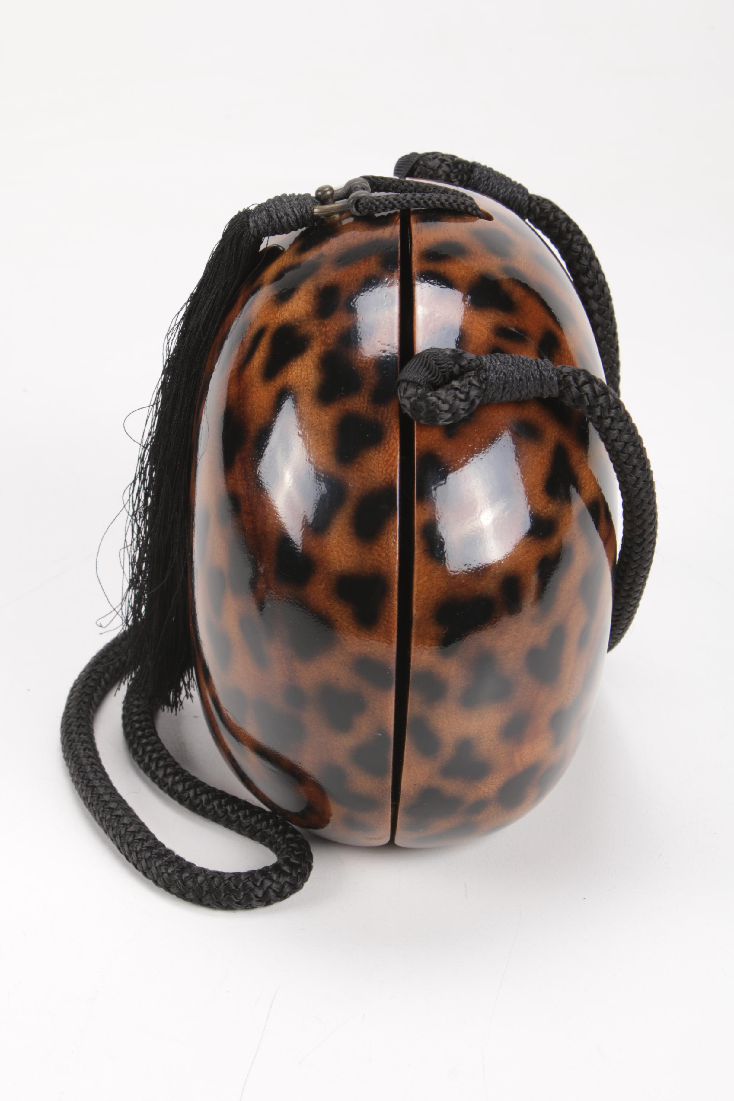 Timmy Woods of Beverly Hills Signed Limited Edition Leopard Acacia Handbag