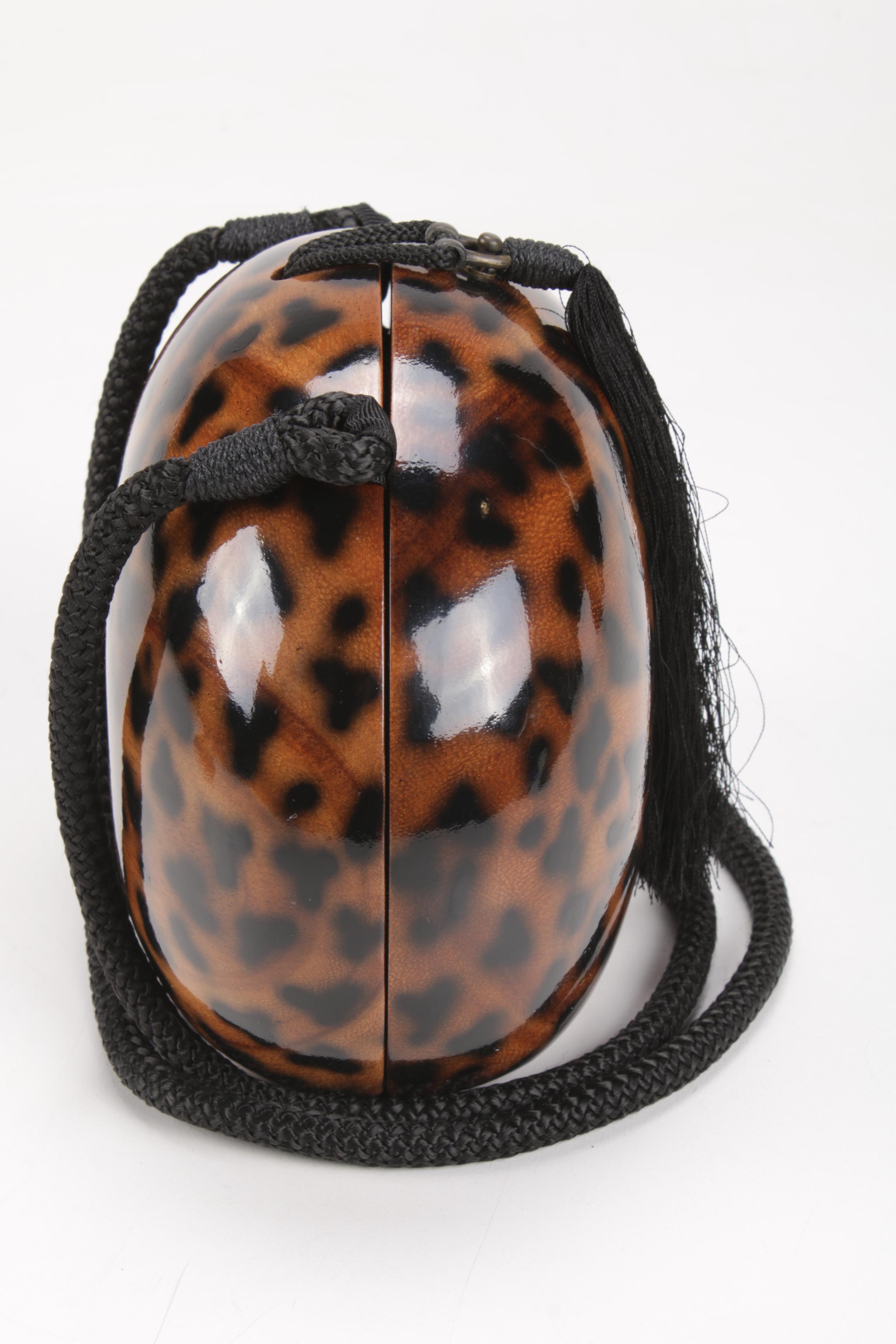 Timmy Woods of Beverly Hills Signed Limited Edition Leopard Acacia Handbag