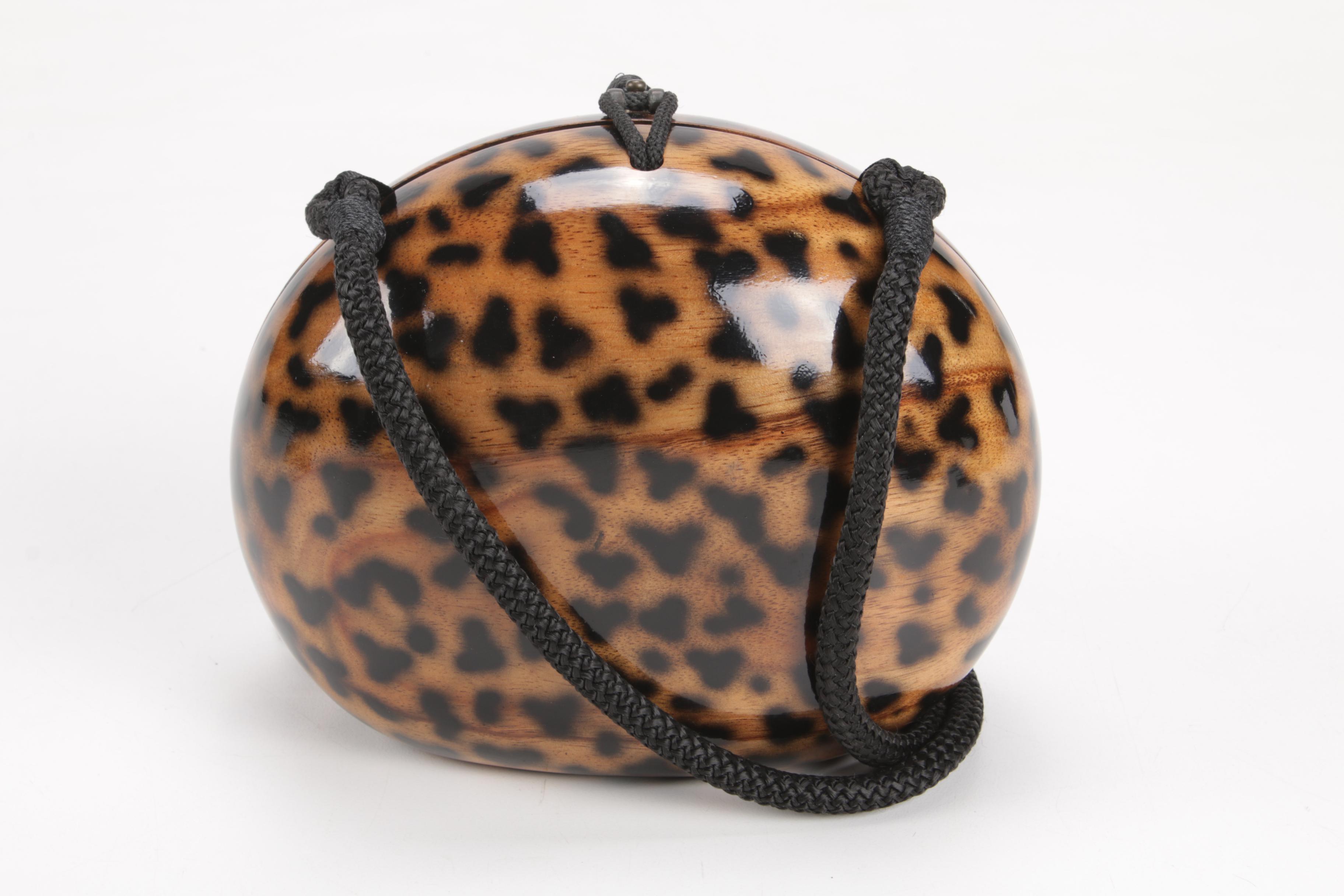 Timmy Woods of Beverly Hills Signed Limited Edition Leopard Acacia Handbag