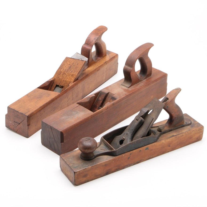 Antique Wood Plane Tools Including Stanley and R. Dick
