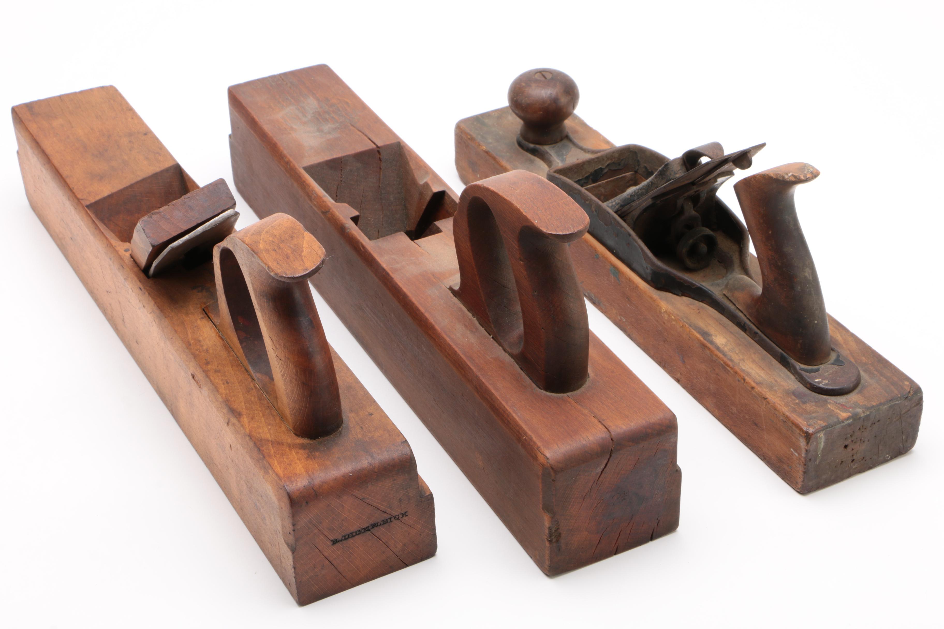 Antique Wood Plane Tools Including Stanley and R. Dick