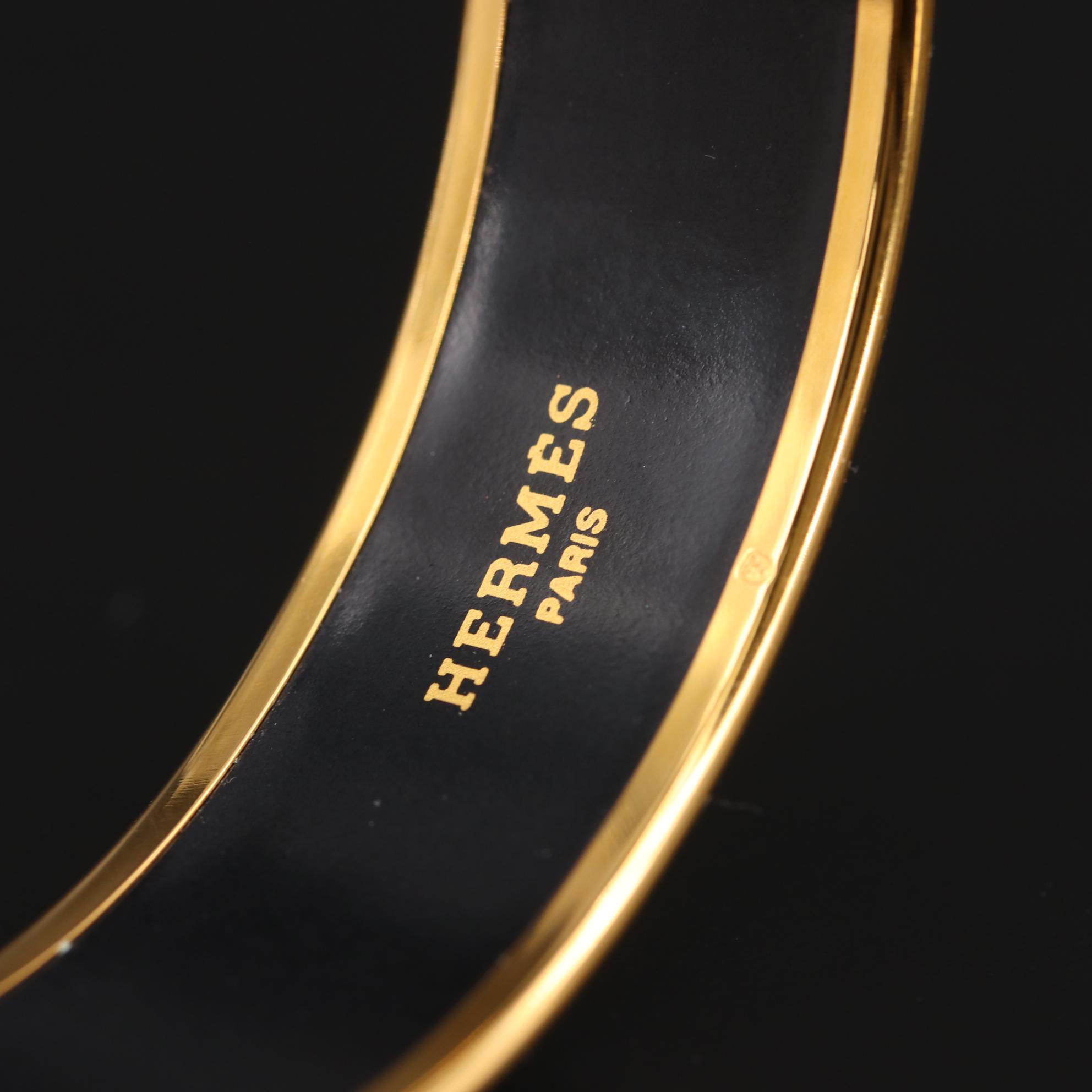 Hermès Vintage Enamel Elephant Bangle Bracelet