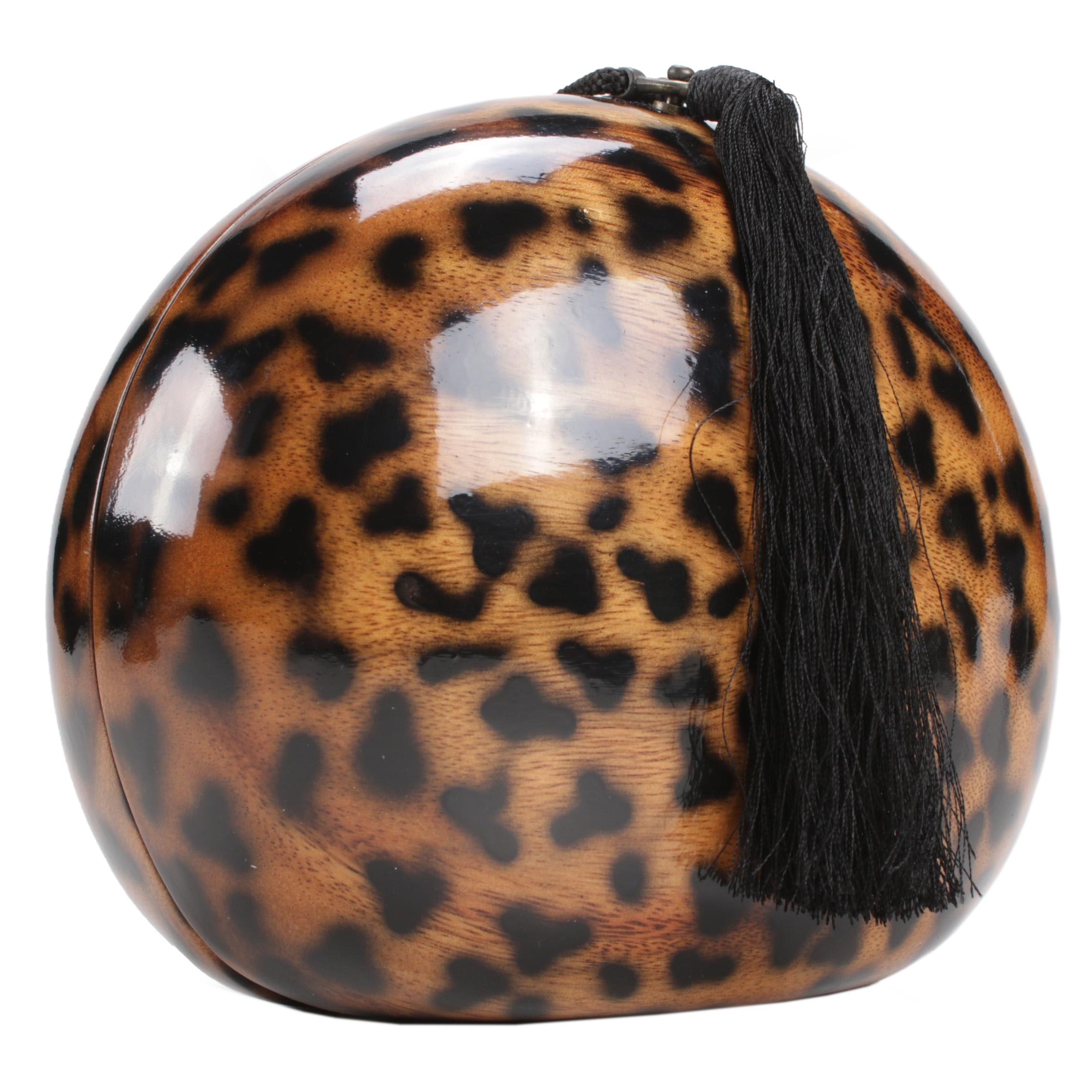 Timmy Woods of Beverly Hills Signed Limited Edition Leopard Acacia Handbag