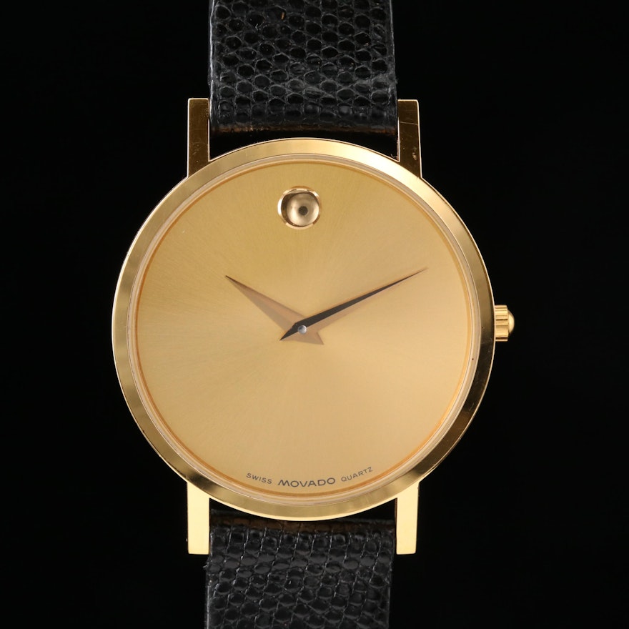 Movado Museum Gold Tone Quartz Wristwatch