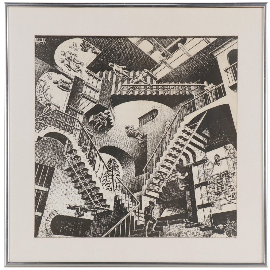 Offset Lithograph after M.C. Escher "Relativity"