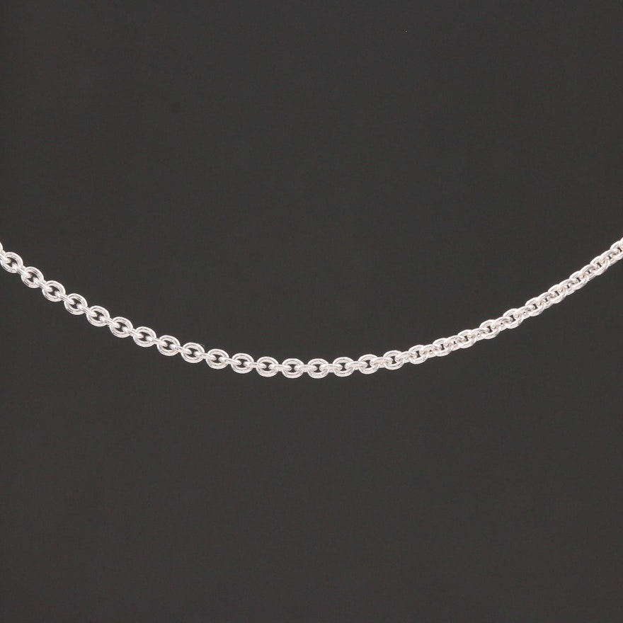 18K White Gold Cable Chain Necklace