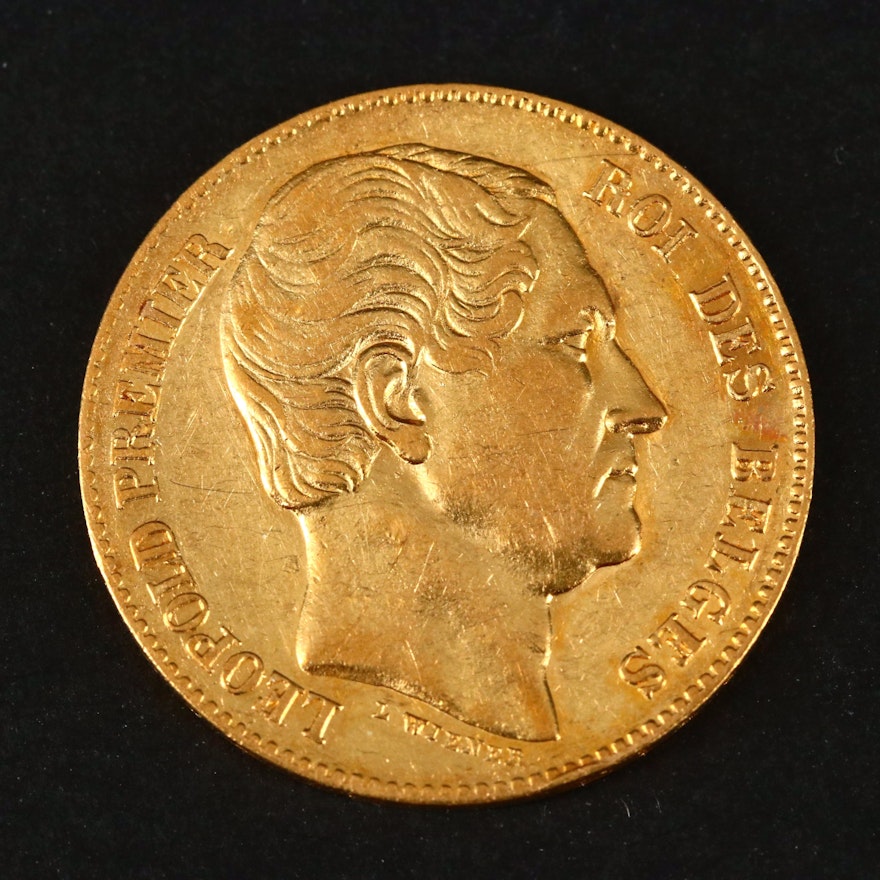 1865 Belgium Twenty Francs Gold Coin