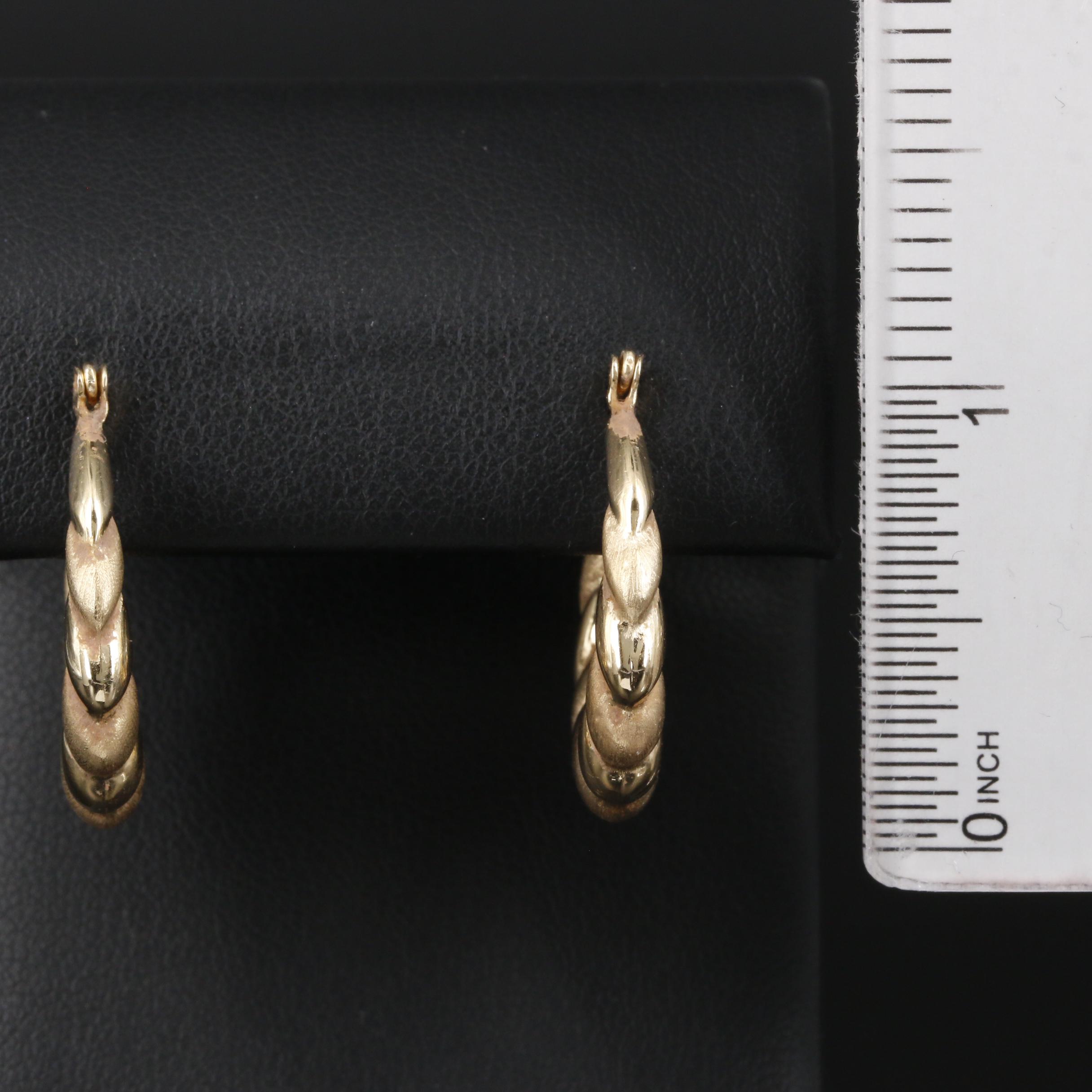 14K Yellow Gold Shrimp Hoop Earrings