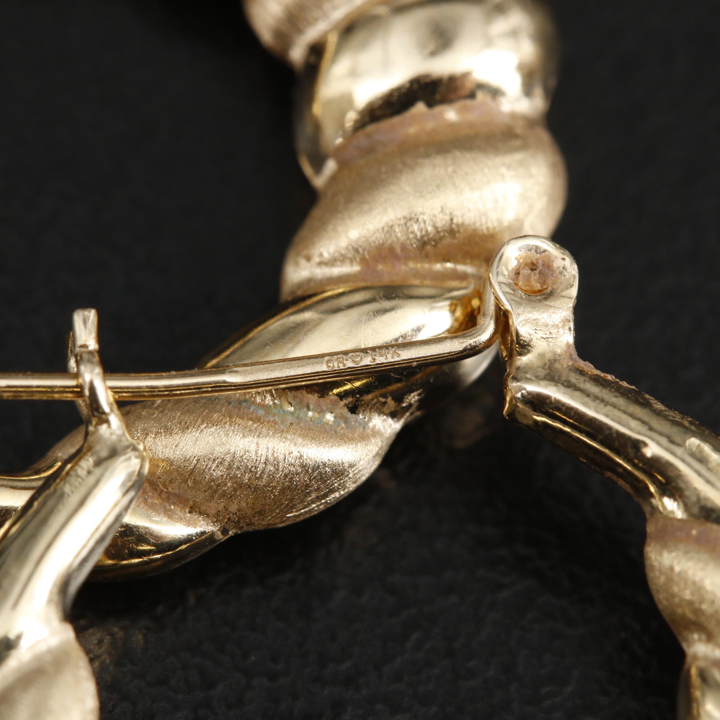 14K Yellow Gold Shrimp Hoop Earrings