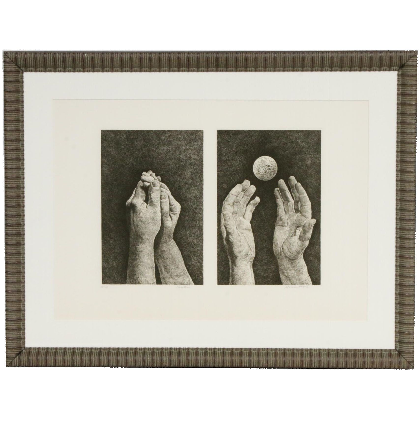 Marvin Hayes Biblical Etching "Creation," 1976