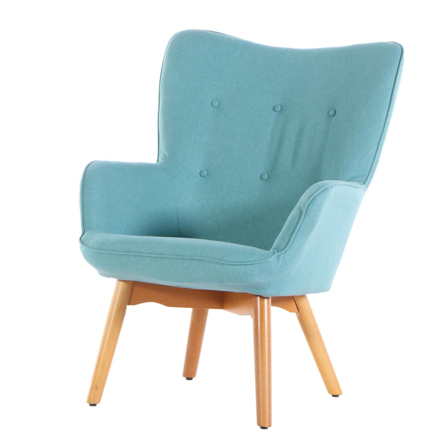 OFM Furniture Upholstered Winged Back Lounge Chair
