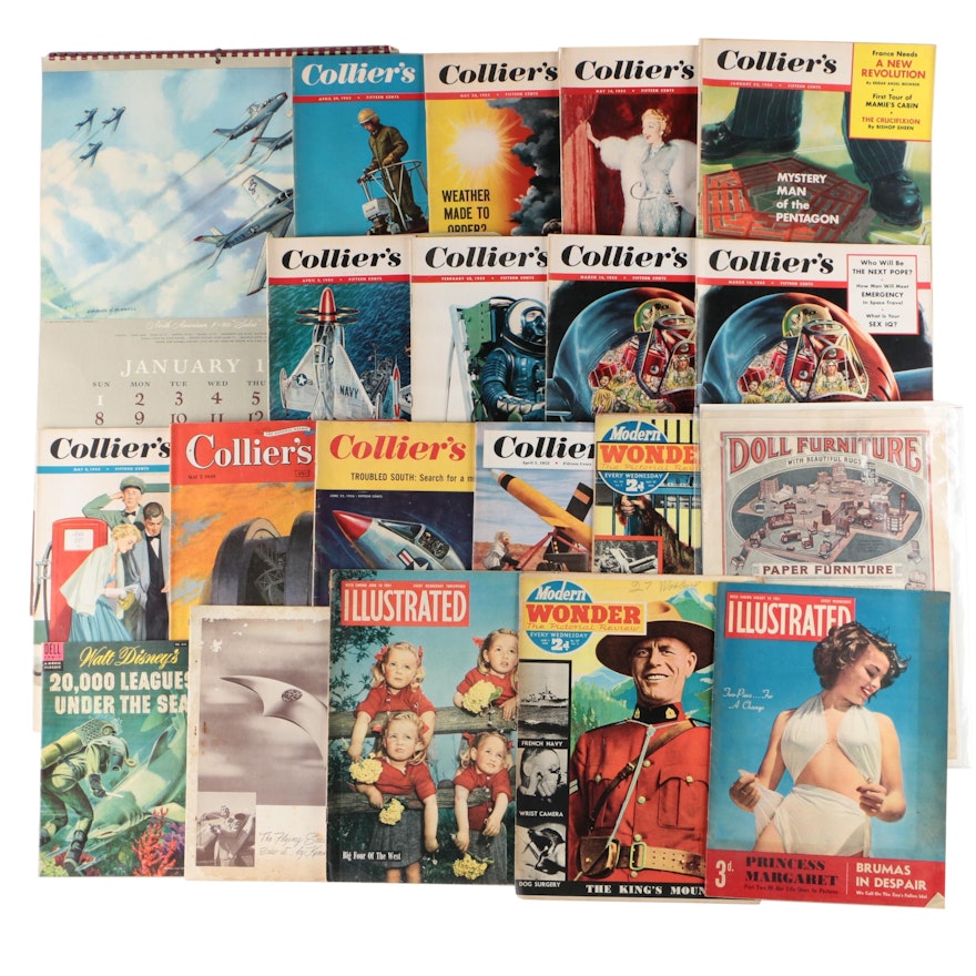 Ephemera, a 1950s Calendar with Magazines