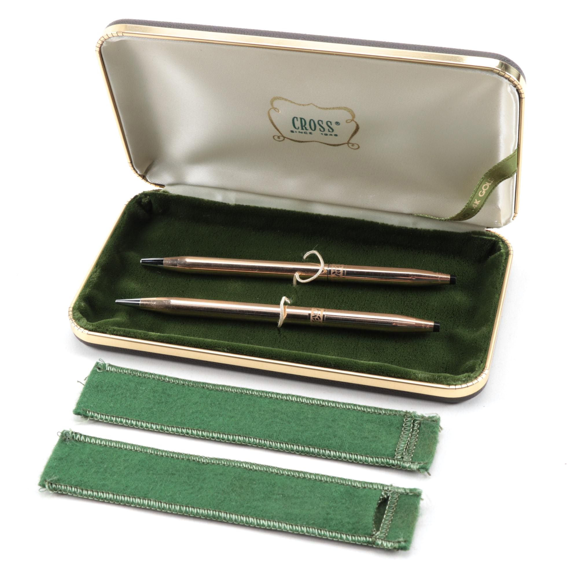 Cross 14K Gold-Filled Ladies Ballpoint Pen and Pencil Set