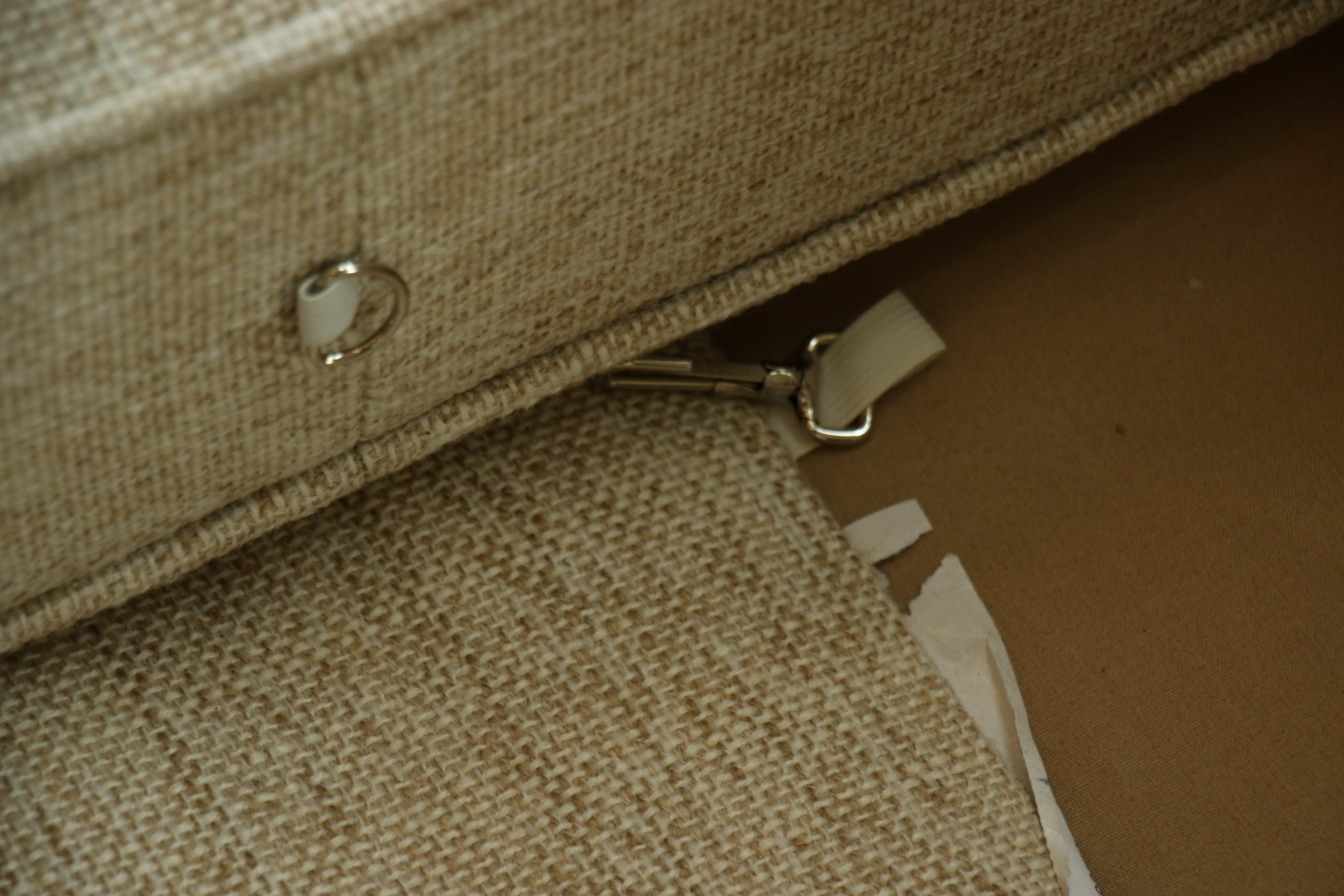 Rowe Furniture Woven Upholstered Sofa and Decorative Pillows