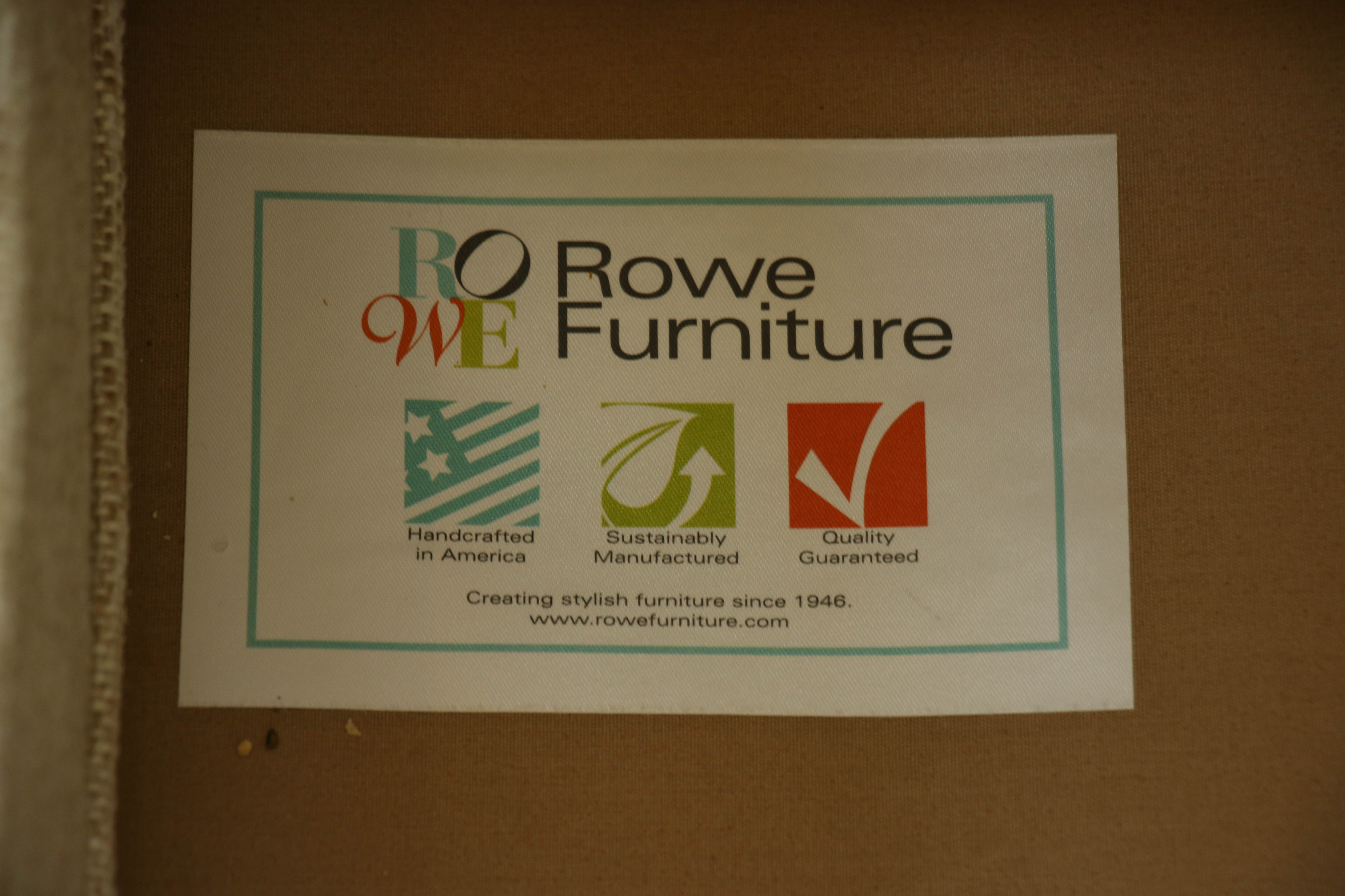 Rowe Furniture Woven Upholstered Sofa and Decorative Pillows