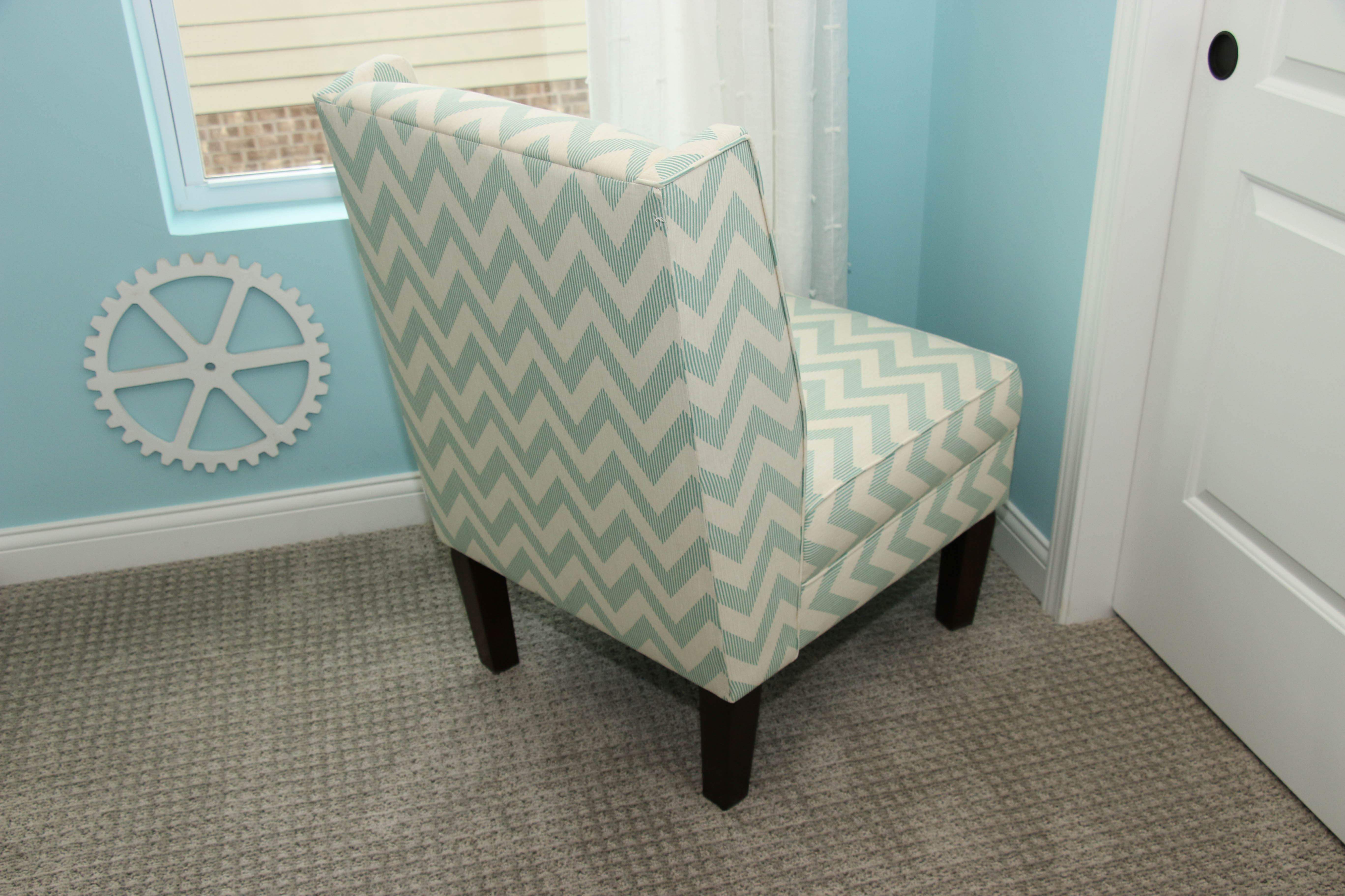 Chevron Stripe Side Chair, Contemporary