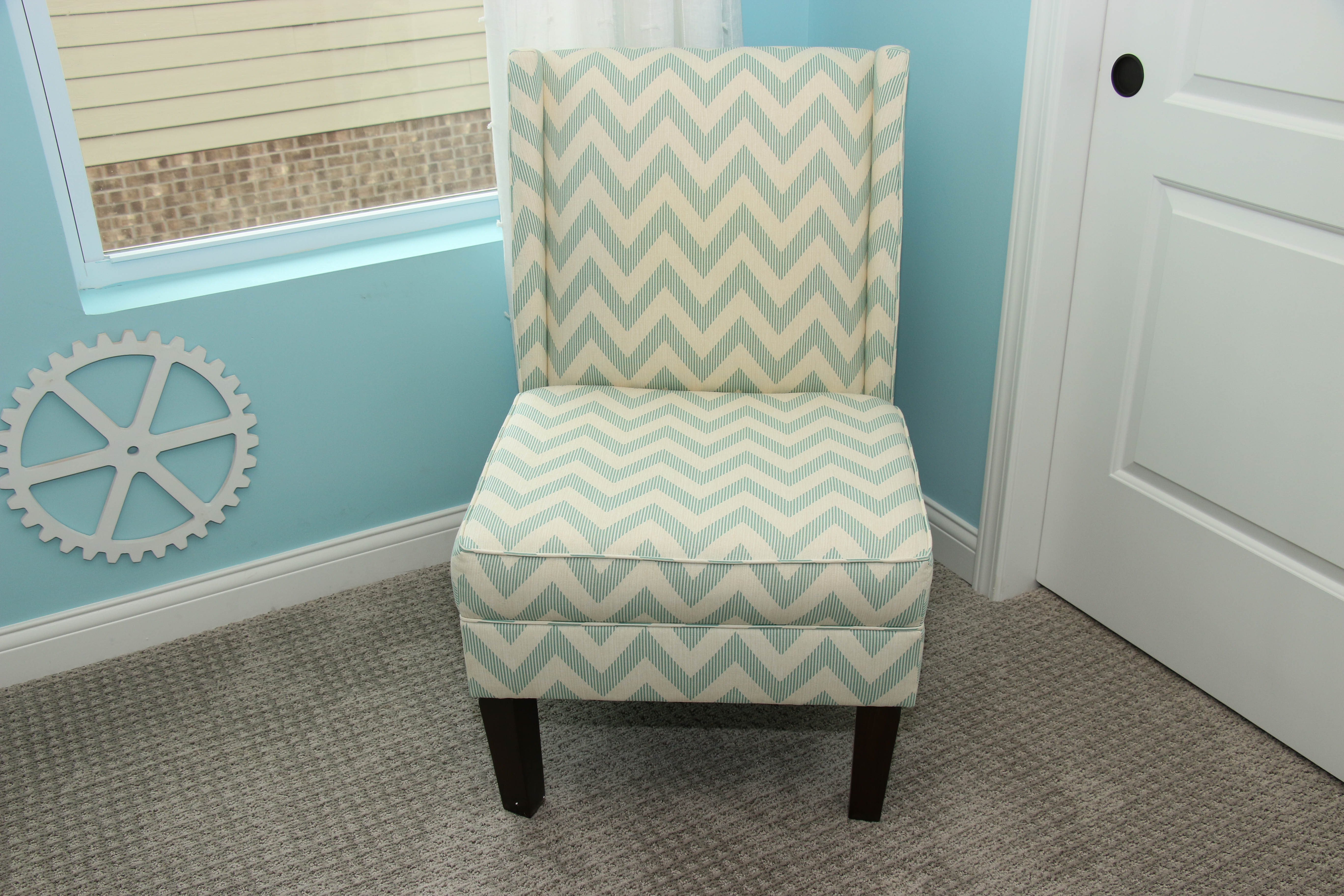 Chevron Stripe Side Chair, Contemporary