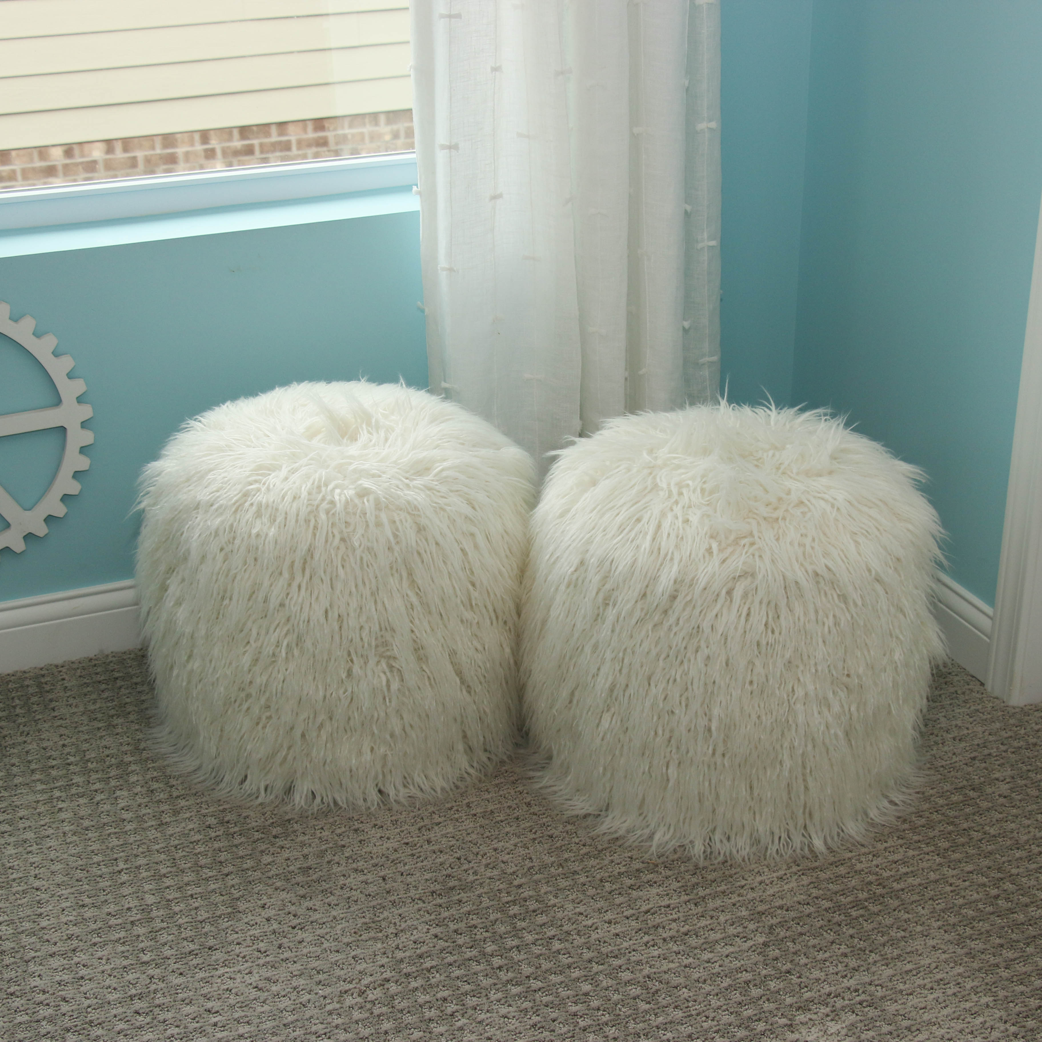 Faux Fur Accent Stools