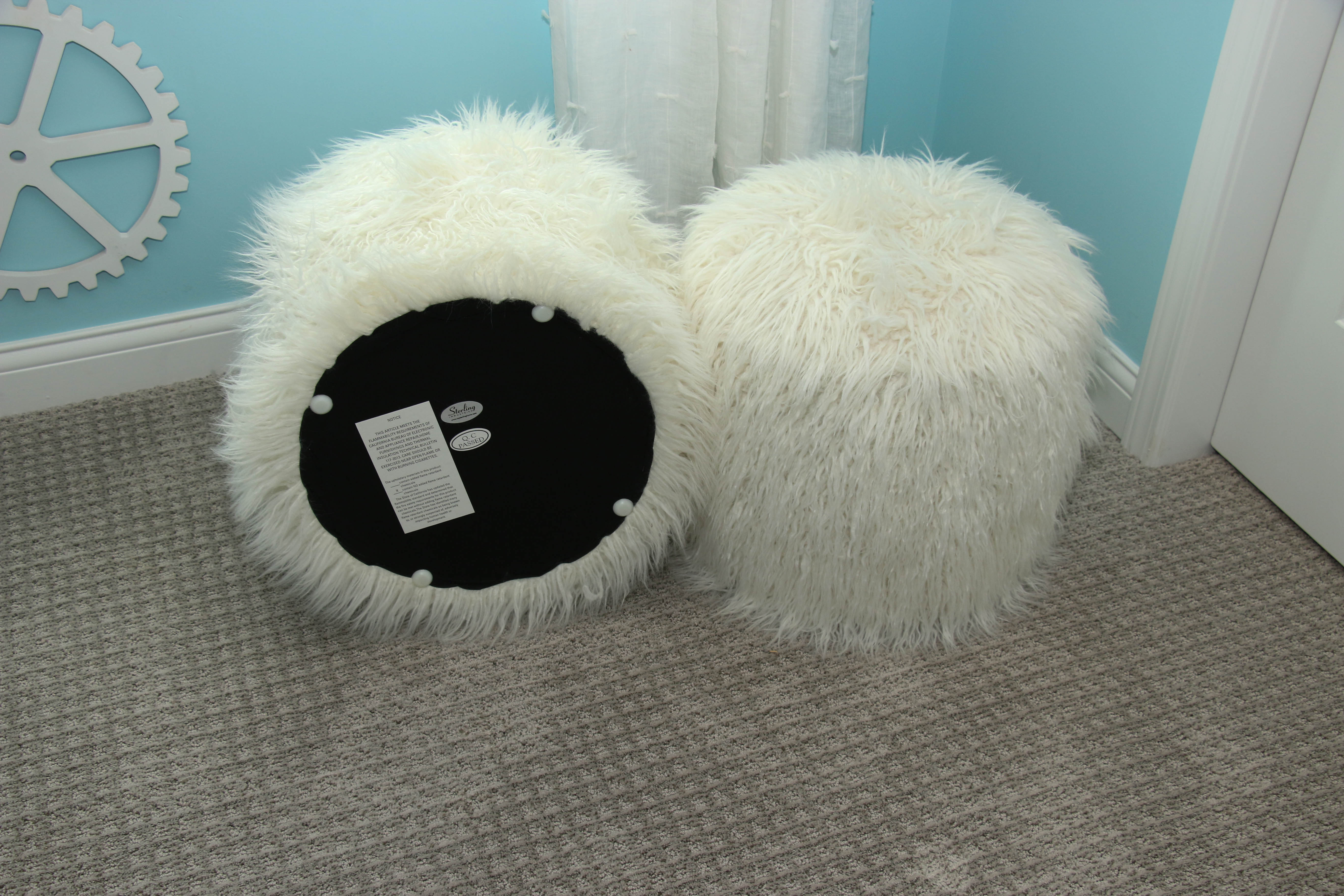 Faux Fur Accent Stools
