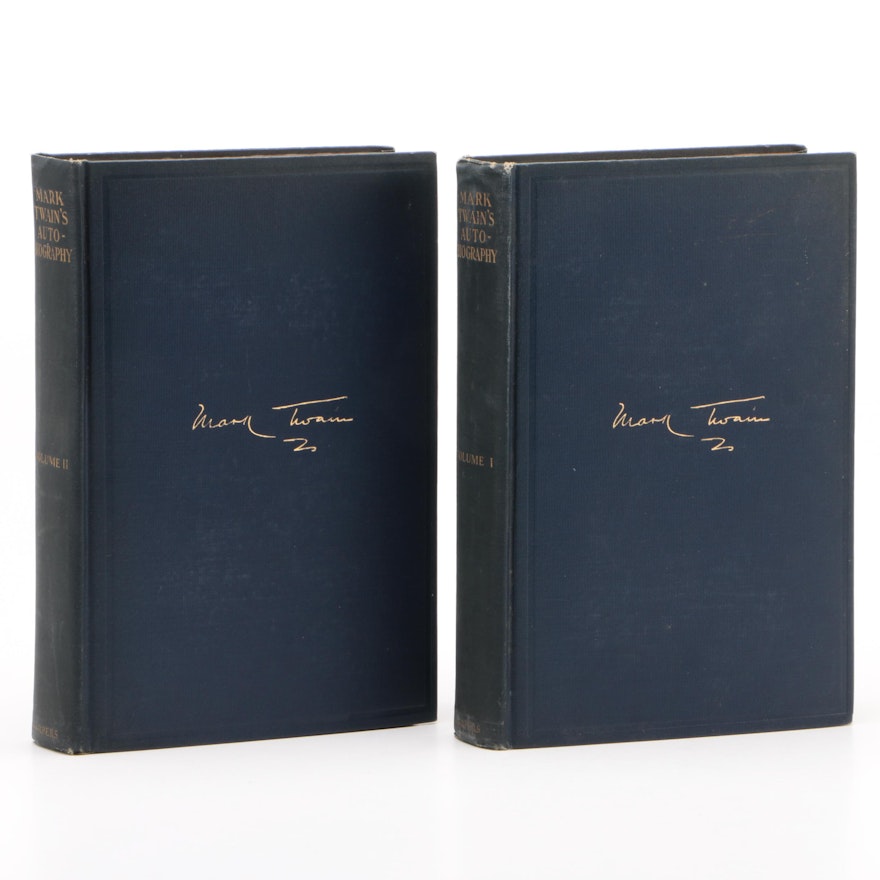 First Edition "Autobiography" by Mark Twain in Two Volumes, 1924