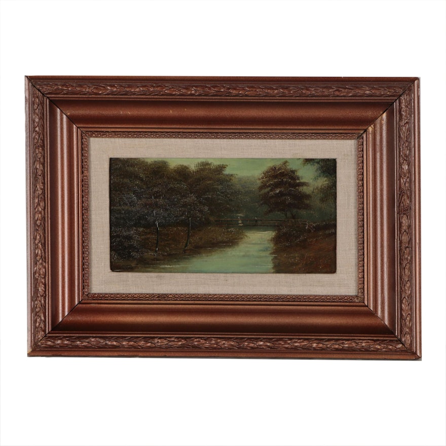 M. Matthewson English Landscape Oil Painting, 1906