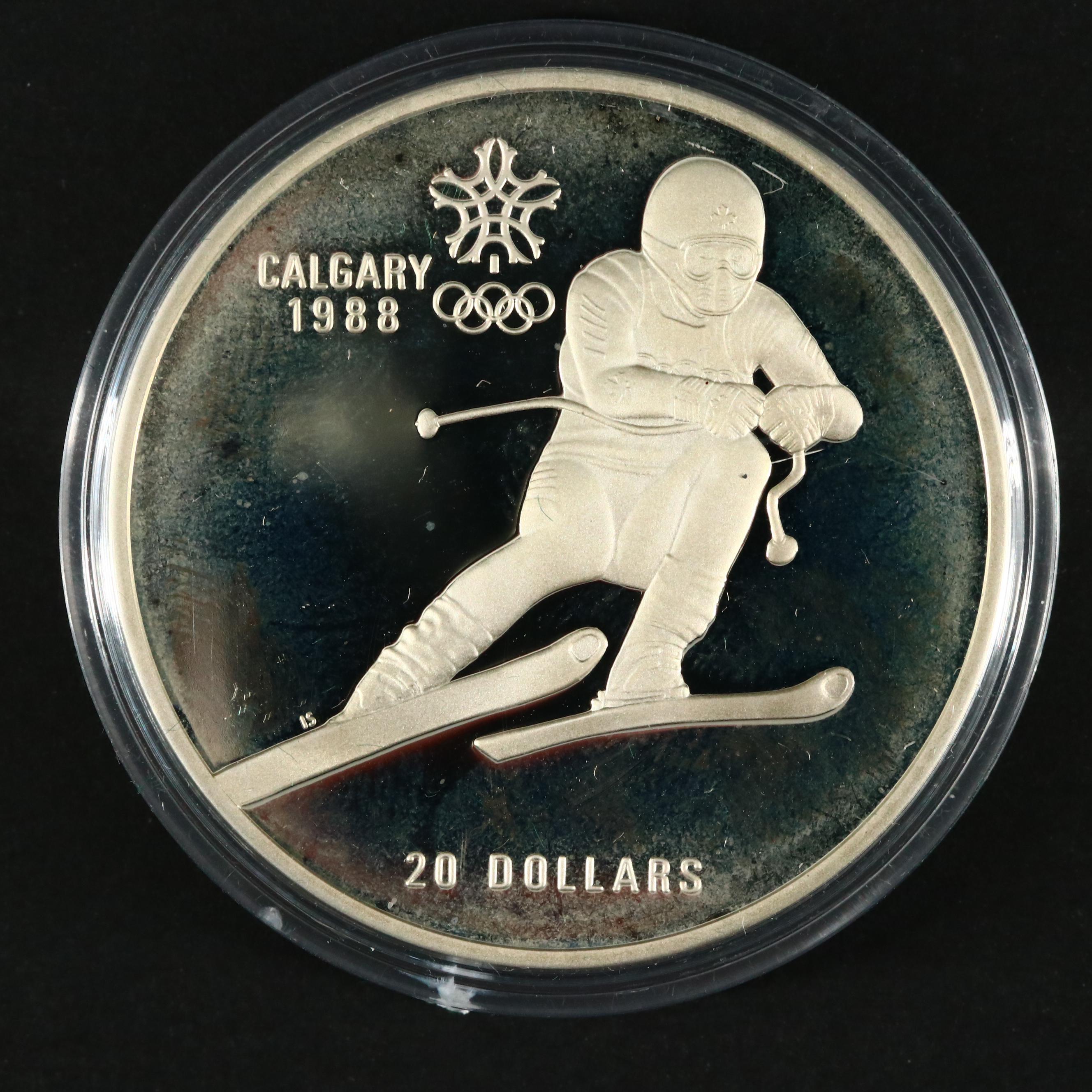 Two 1988 Royal Canadian Mint $20 Proof Commemorative Silver Coins