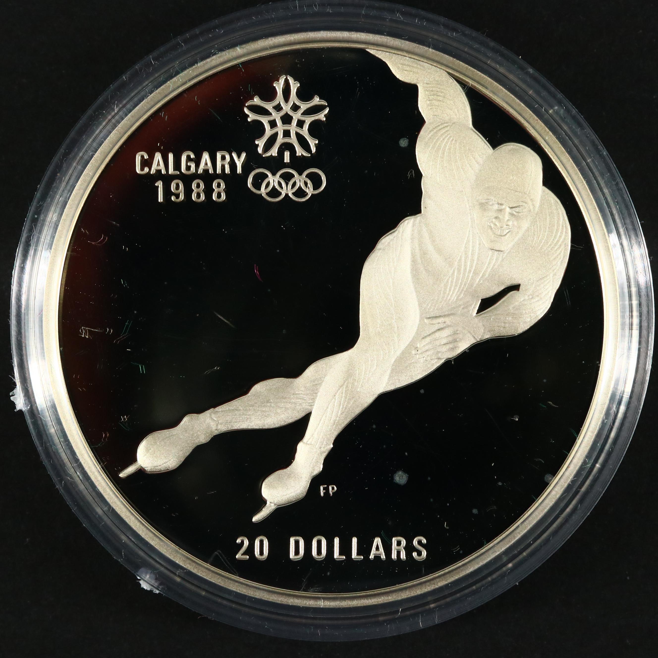 Two 1988 Royal Canadian Mint $20 Proof Commemorative Silver Coins