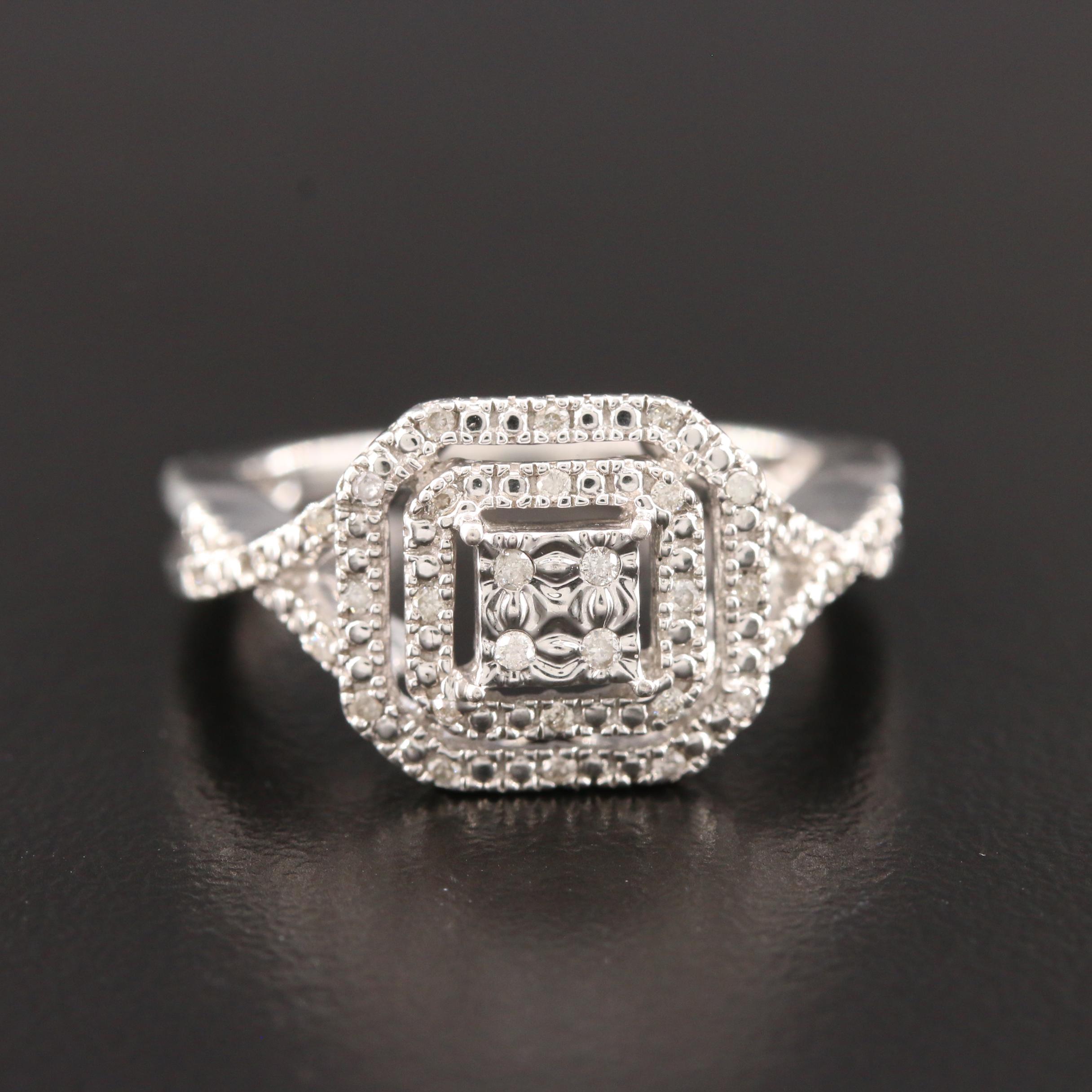 Sterling Silver Diamond Ring