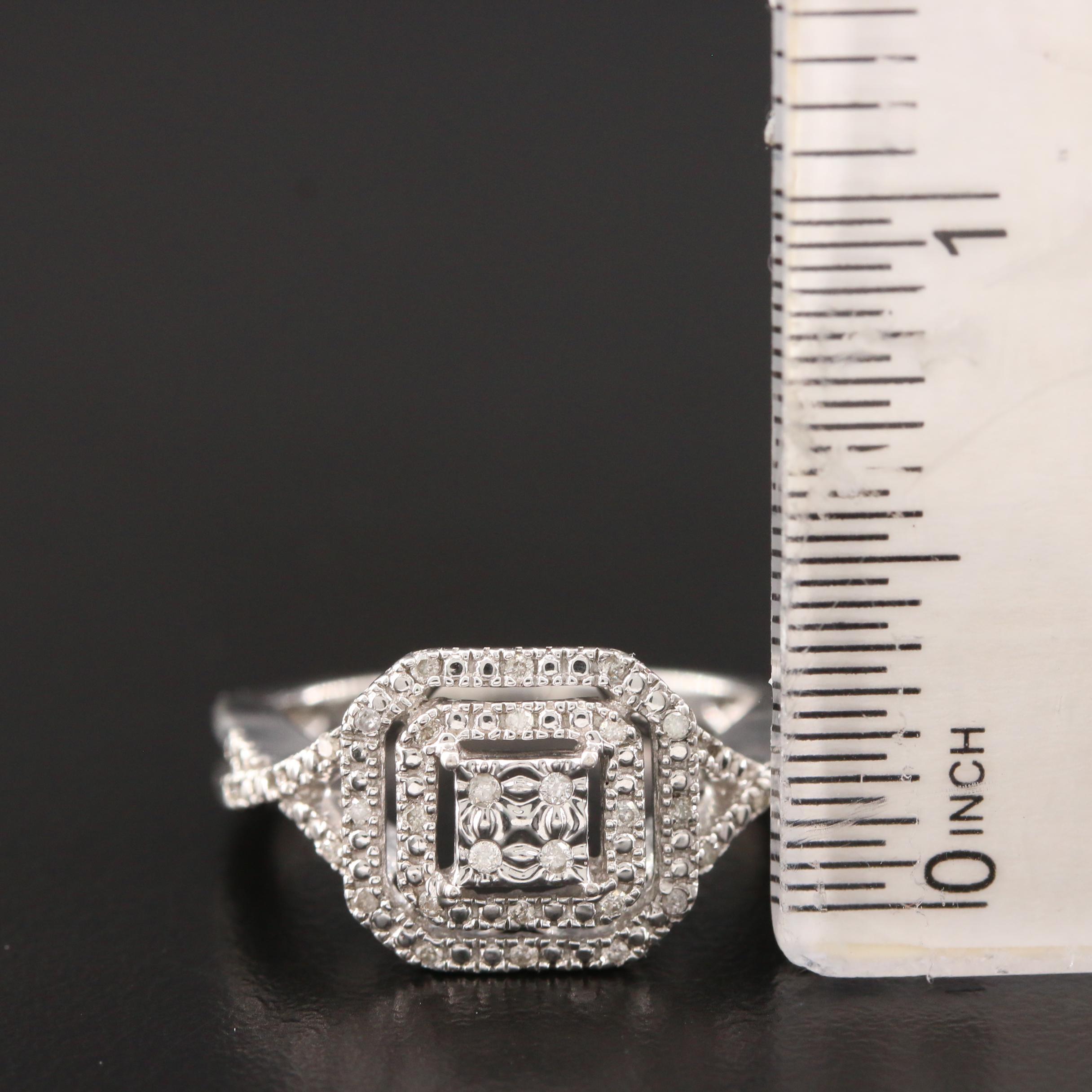 Sterling Silver Diamond Ring