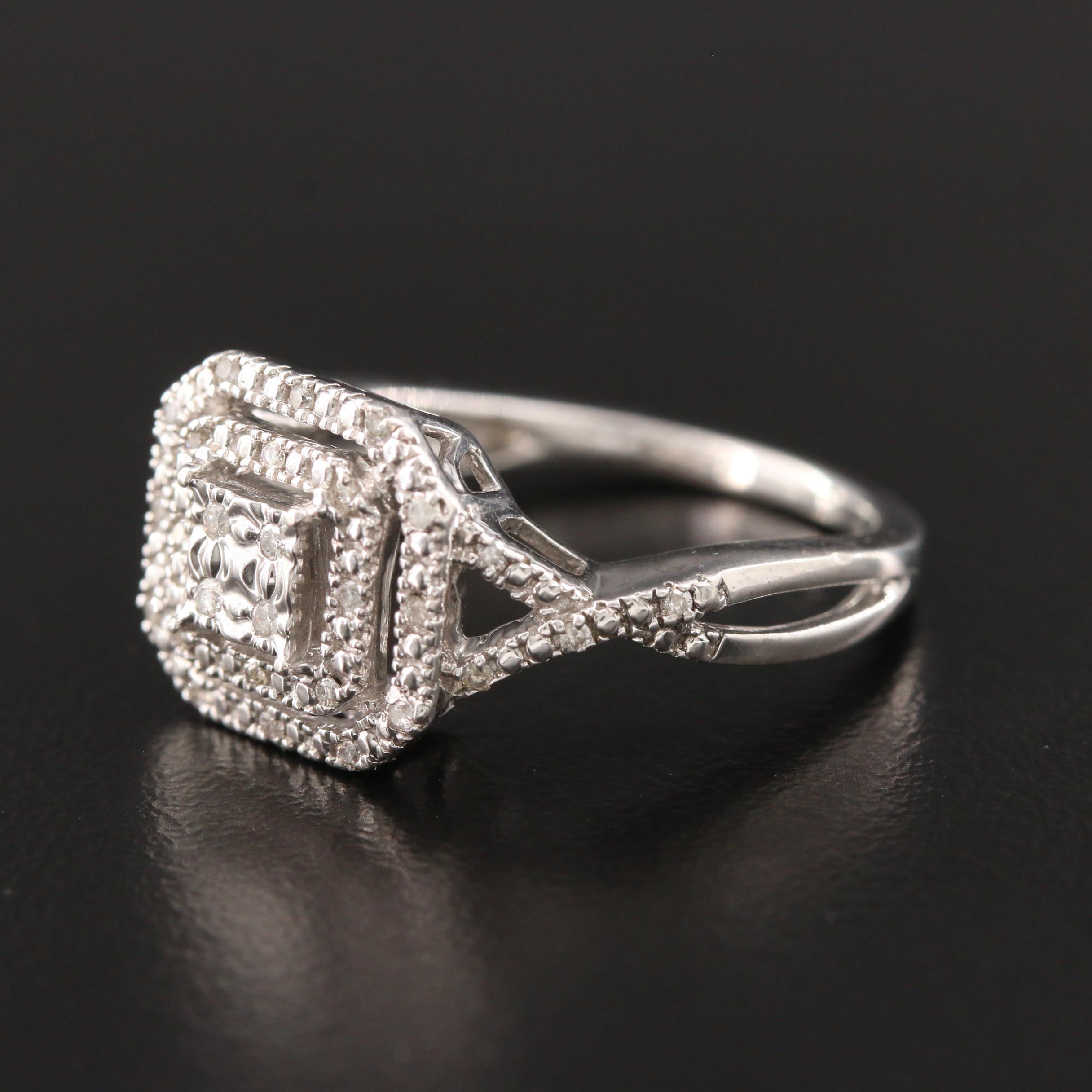 Sterling Silver Diamond Ring