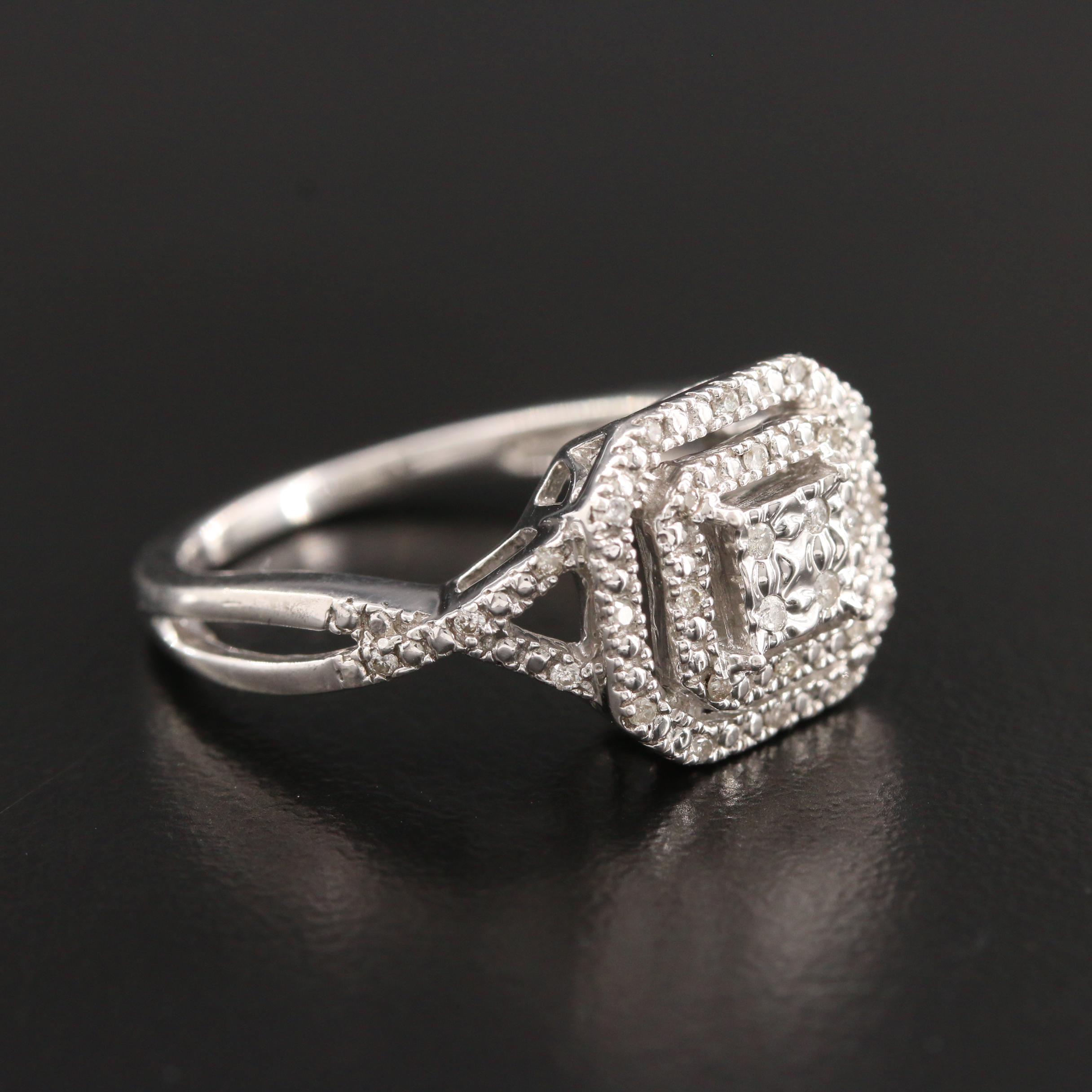 Sterling Silver Diamond Ring