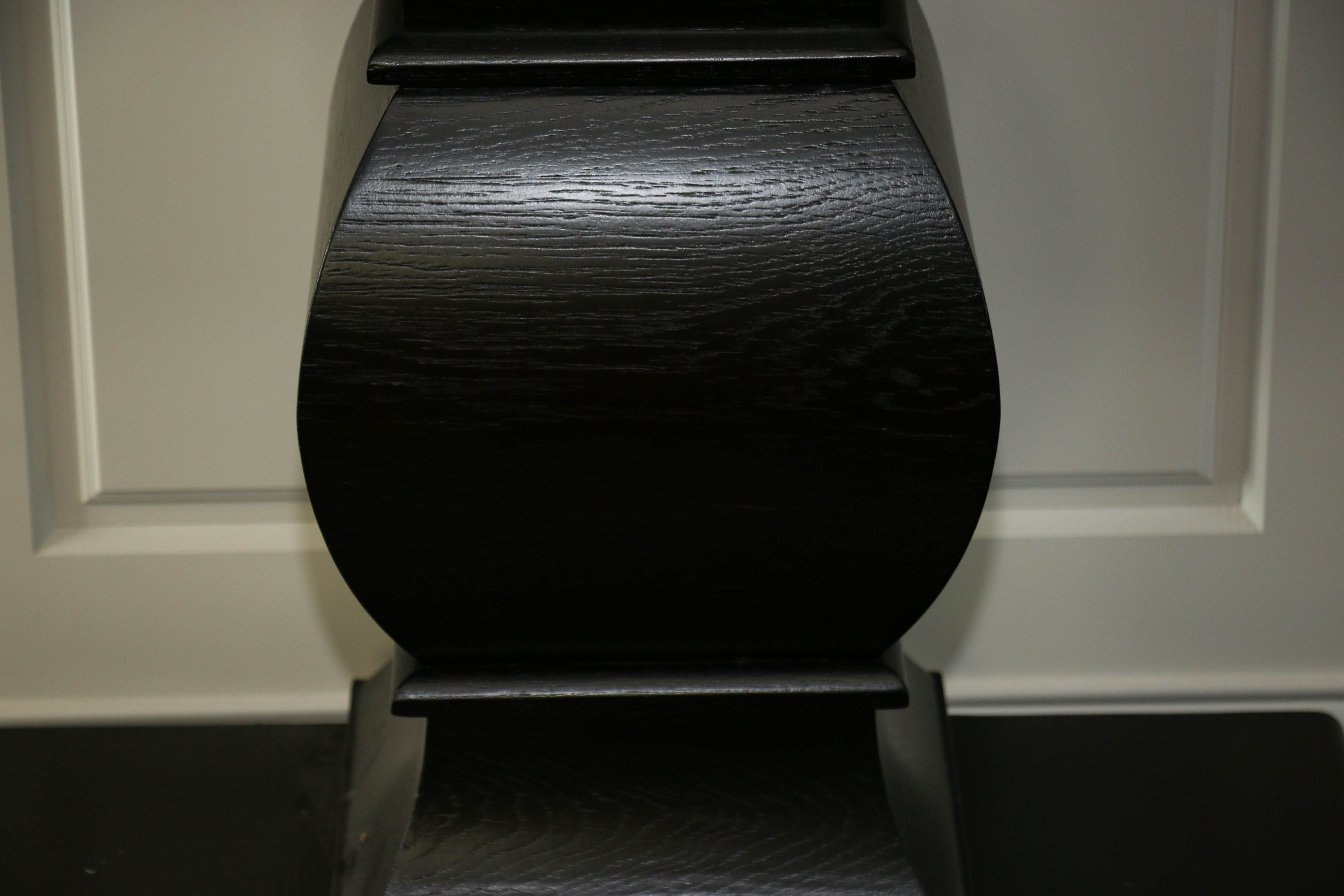 Pedestal Console Table in Dark Walnut Stain, Contemporary