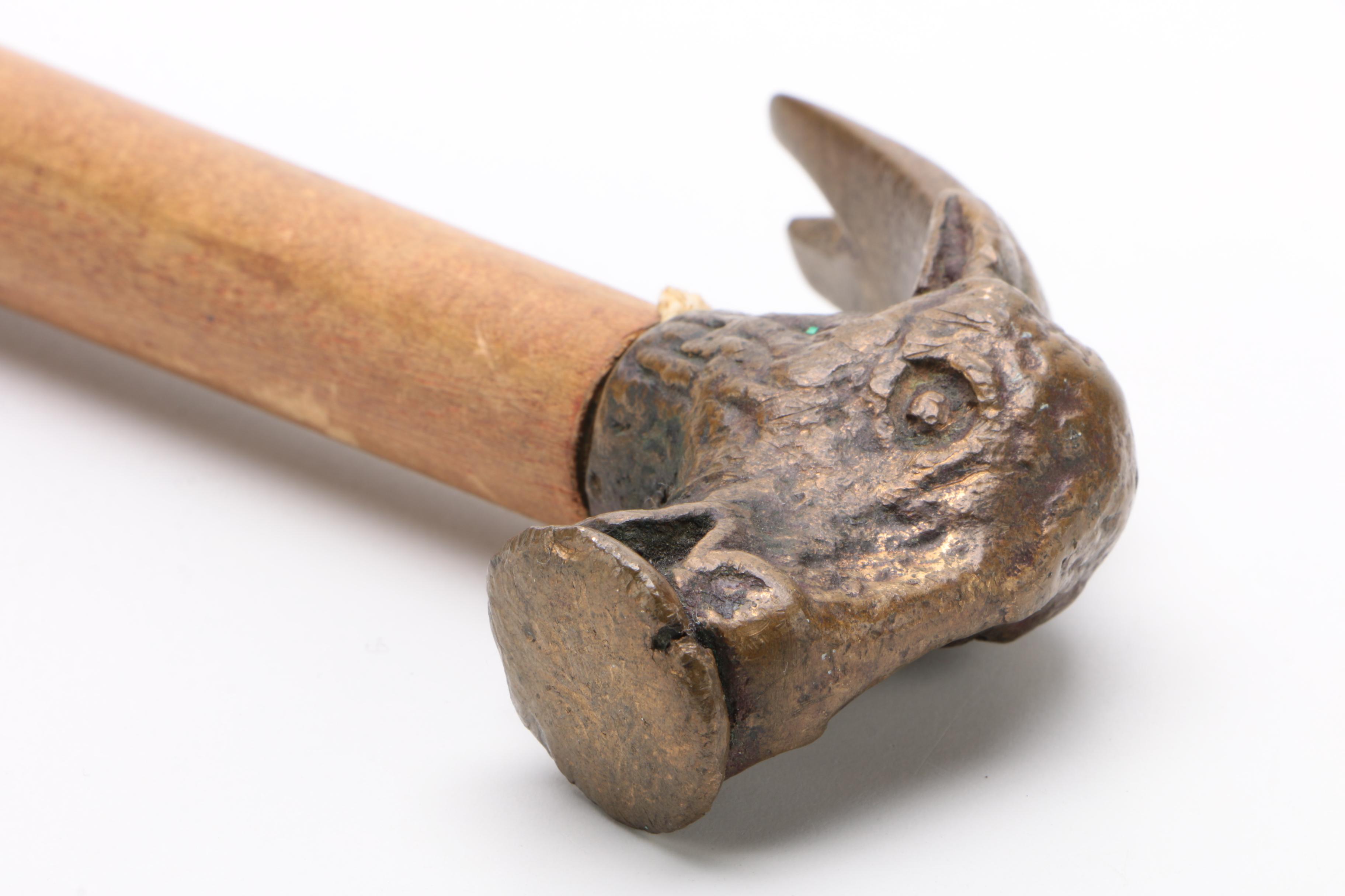 Mitteldorfer Straus Brass Goat Head Hammer, c. 1928