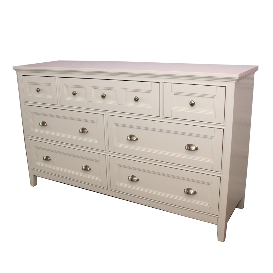 Magnussen 7-Drawer White Wooden Dresser, Contempoary