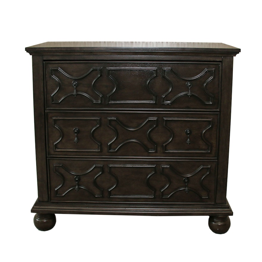 Raised Panel 3-Drawer Wooden Dresser, Contemporary