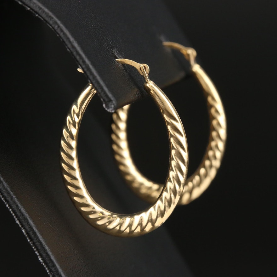 14K Yellow Gold Hoop Earrings