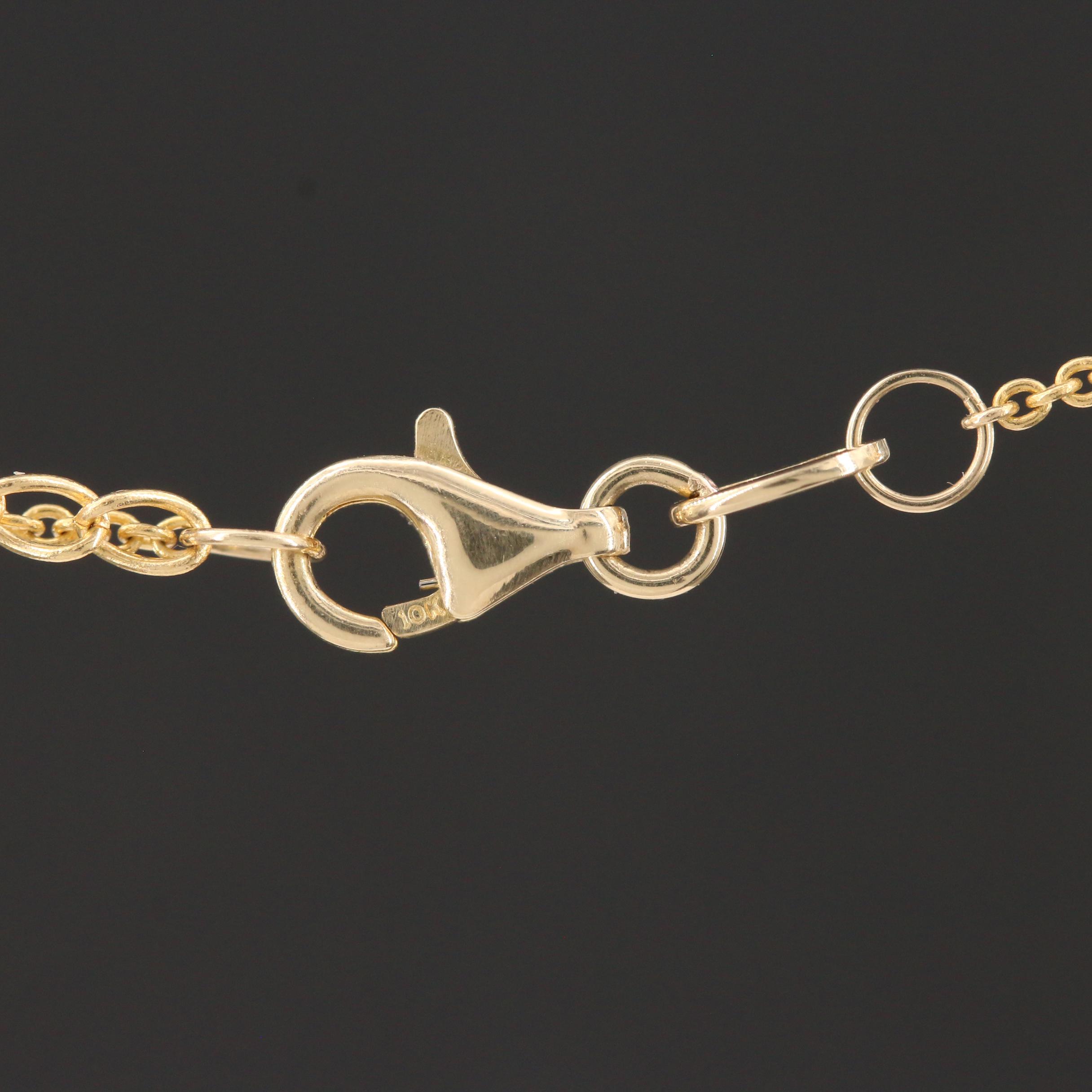 10K Yellow Gold Diamond Lariat Necklace