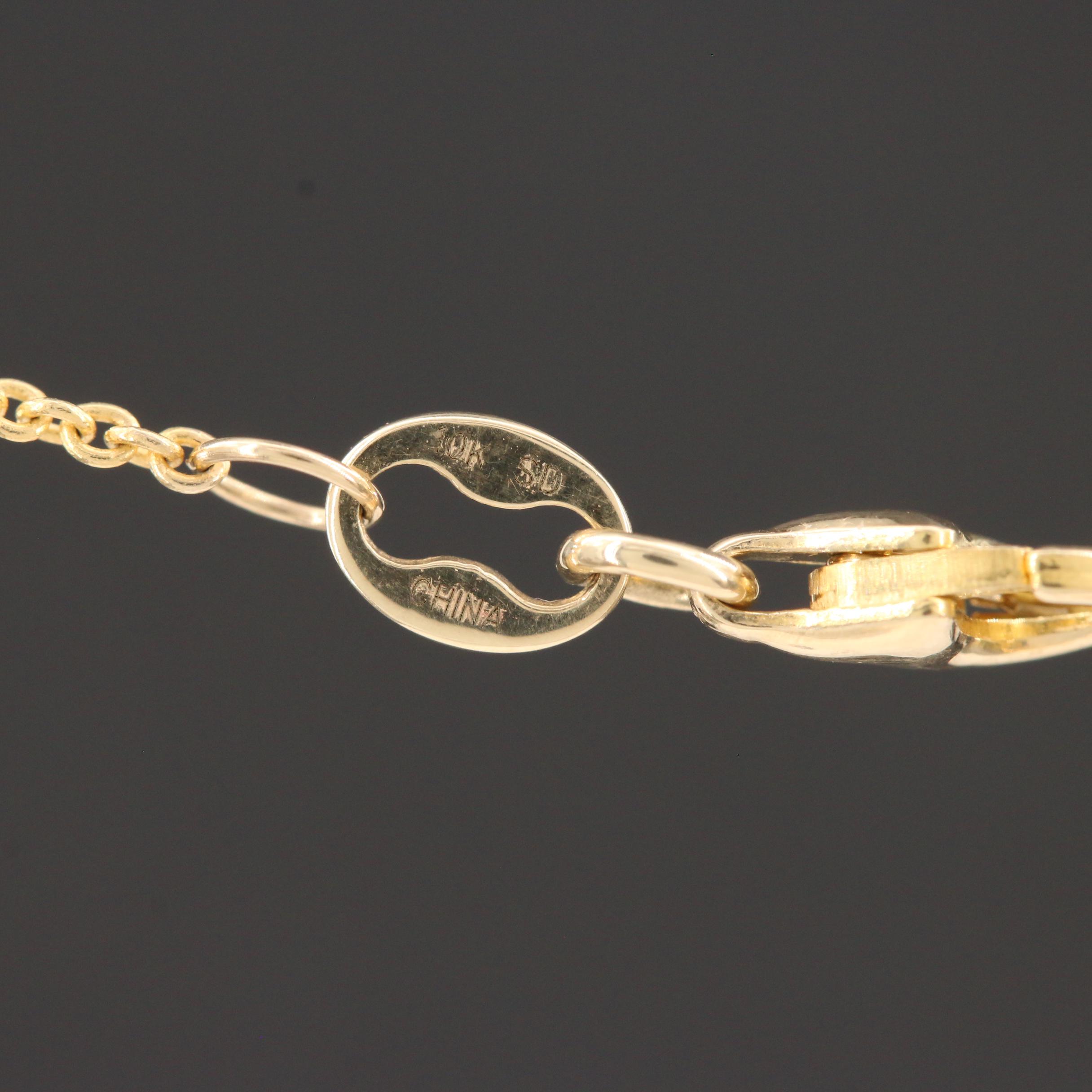 10K Yellow Gold Diamond Lariat Necklace