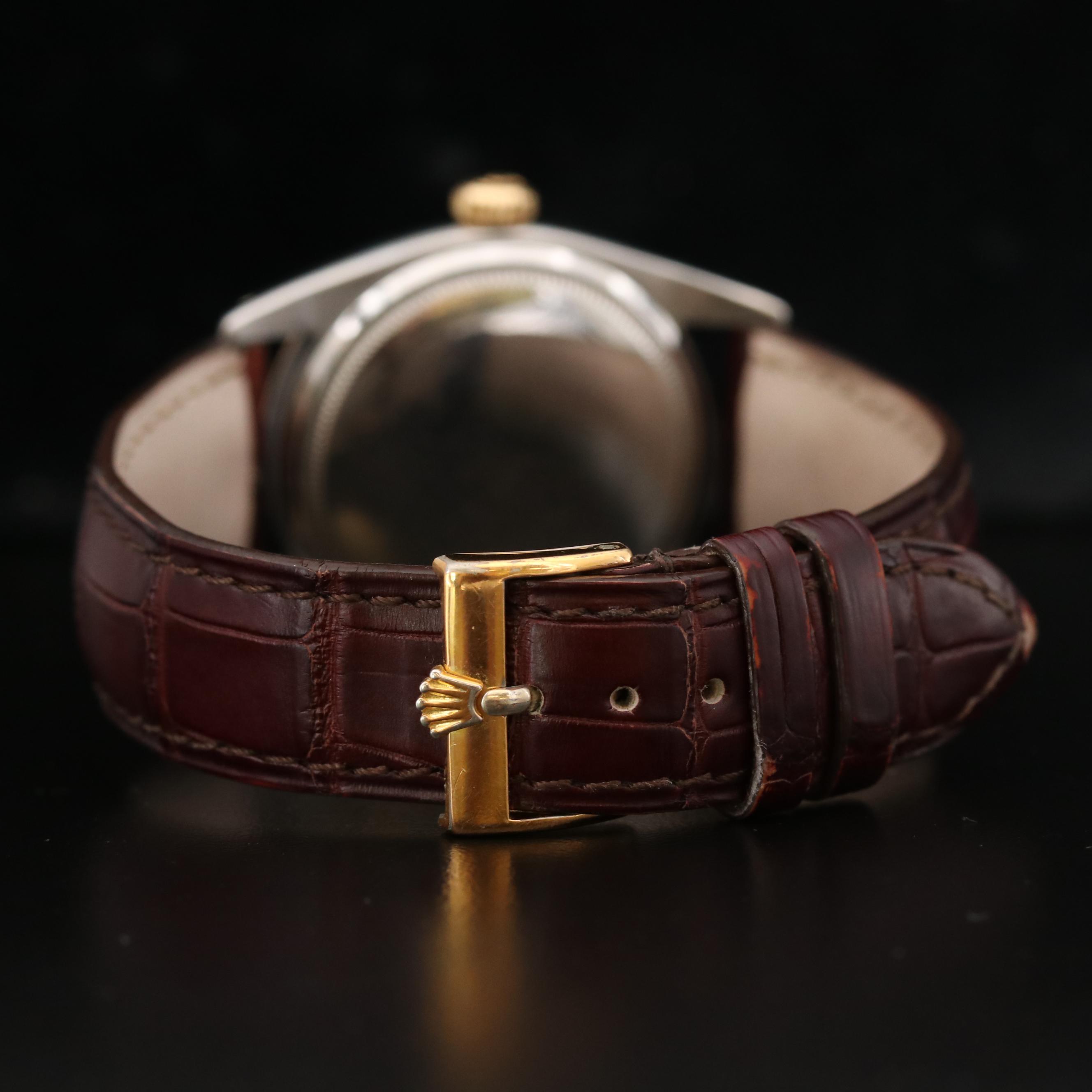 Vintage Rolex Datejust 6605 18K Gold and Stainless Steel Automatic Watch, 1958