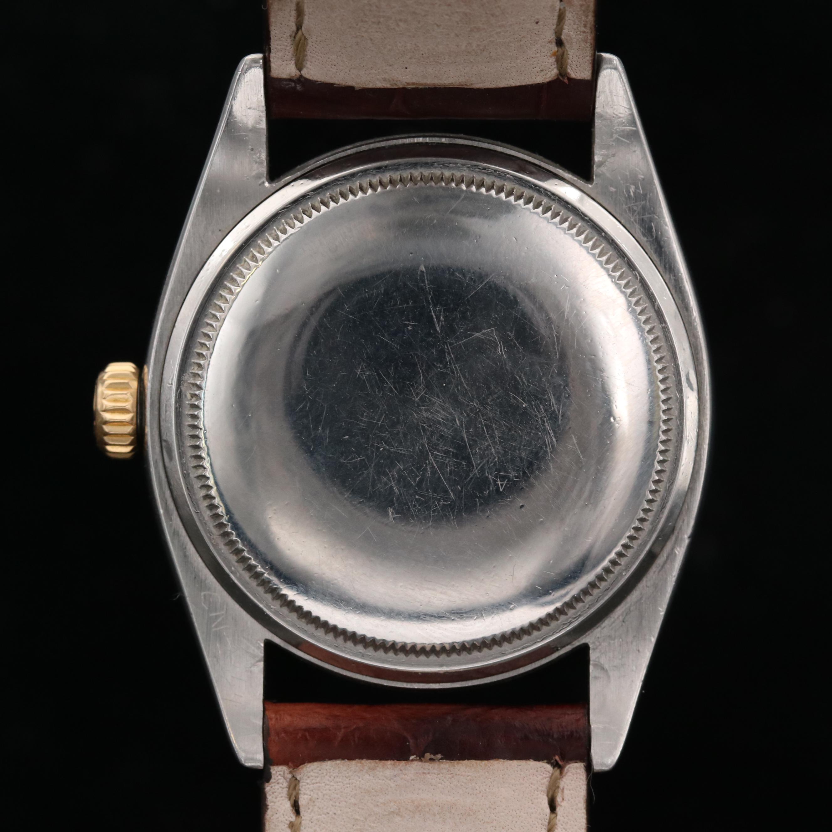 Vintage Rolex Datejust 6605 18K Gold and Stainless Steel Automatic Watch, 1958