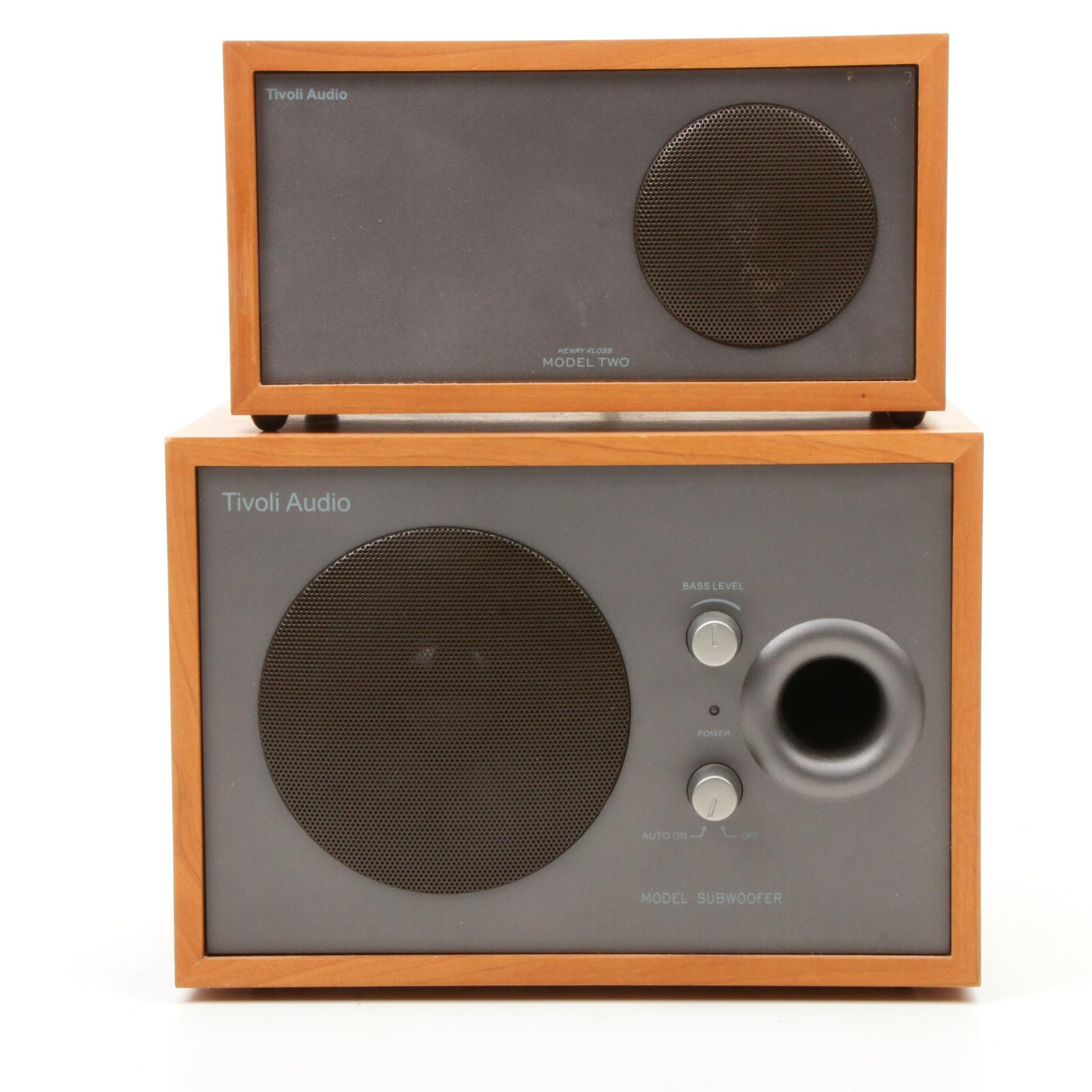 Tivoli Audio Henry Kloss Model Two Stereo Radio with CD Player and Subwoofer