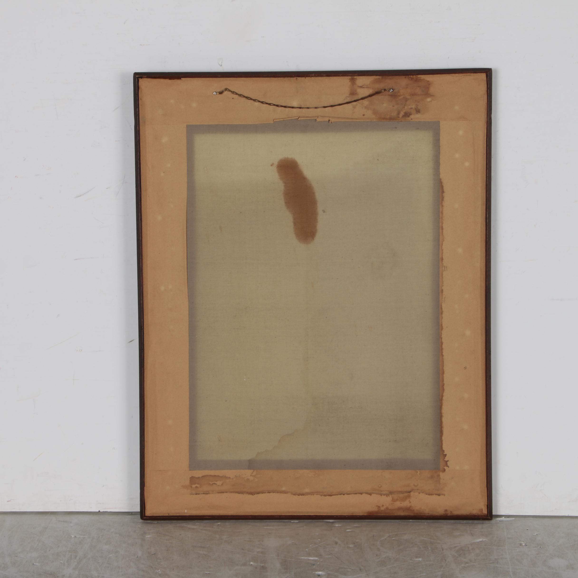 Oil Painting of Young Boy Smoking Pipe, 1988