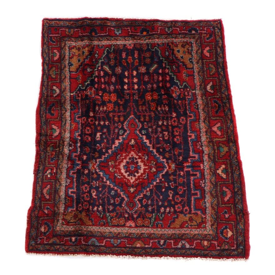4'5 x 5'6 Hand-Knotted Persian Yalameh Wool Rug