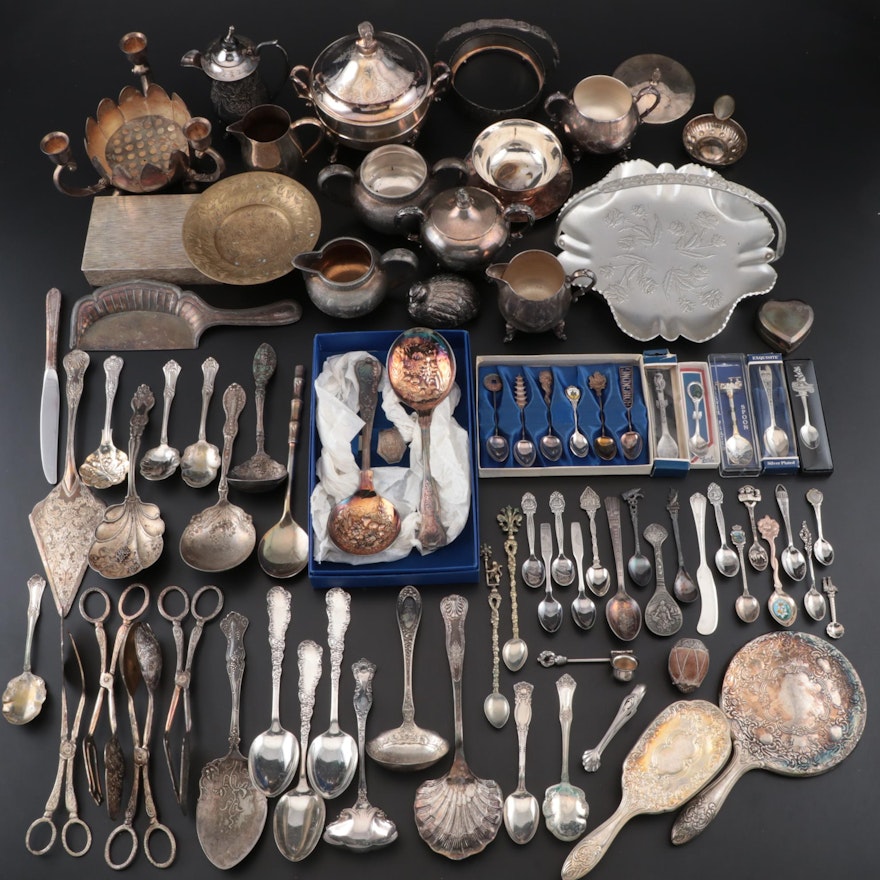 Silver Plate Serving Pieces, Utensils, Souvenir Spoons, Décor, and More