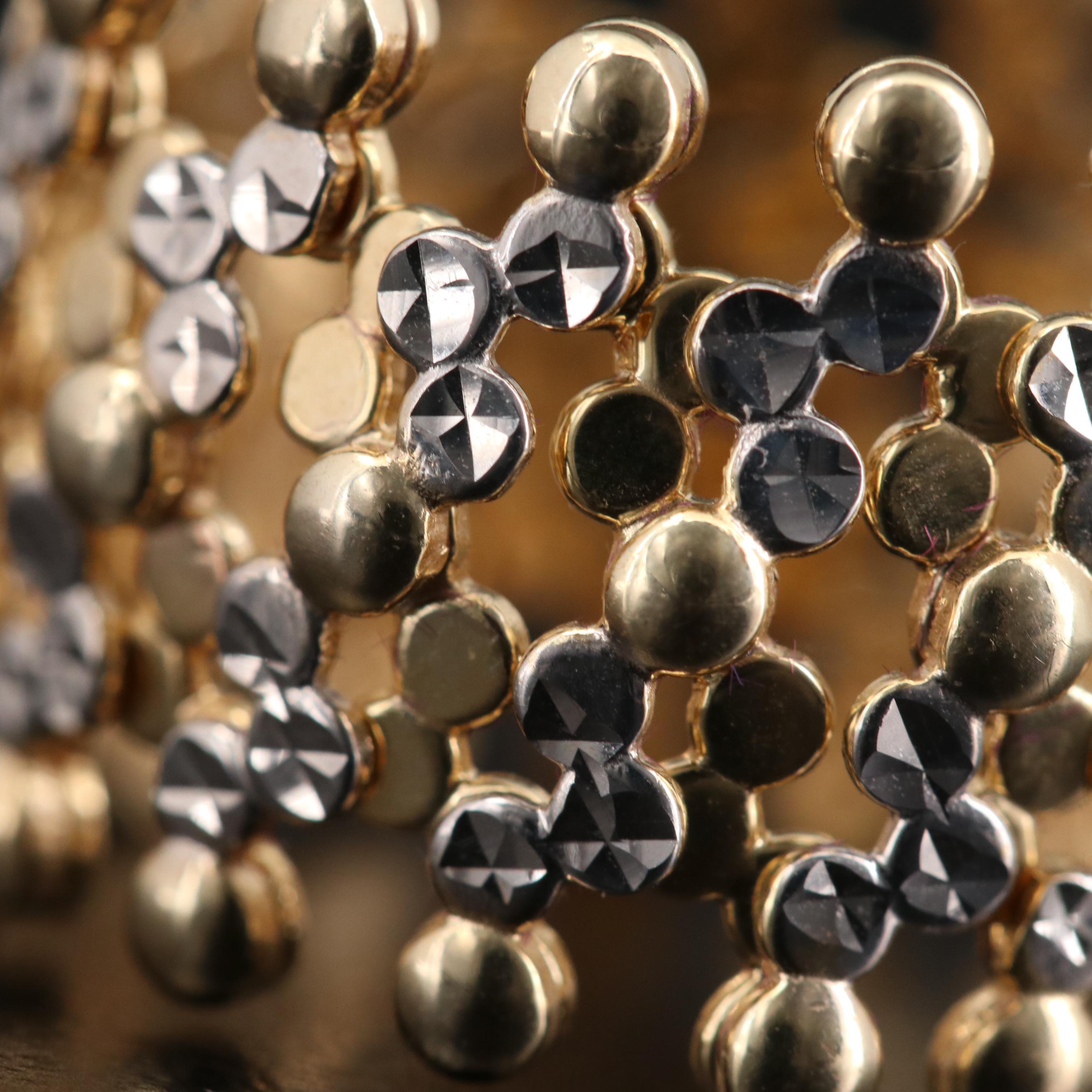 10K Yellow and White Gold Expandable Ring Bracelet