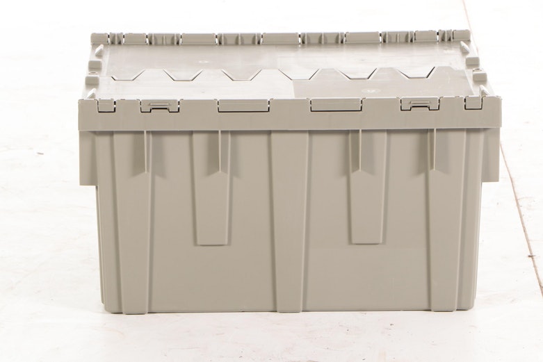 Ten Grey Plastic Storage Totes