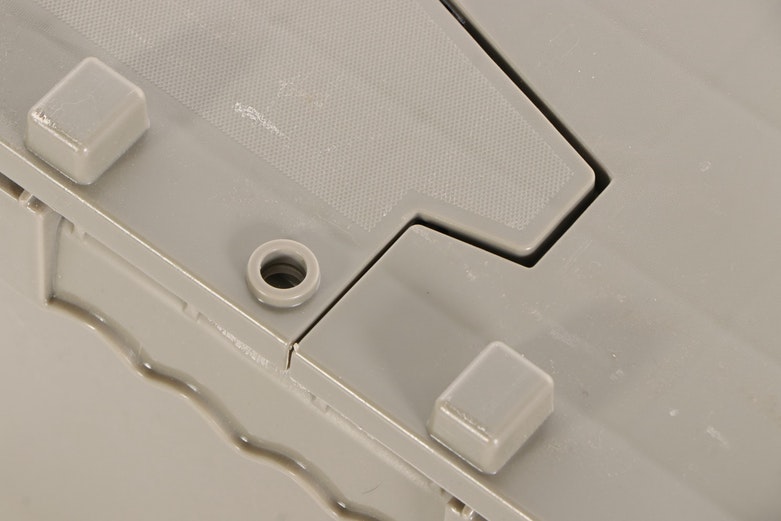 Ten Grey Plastic Storage Totes