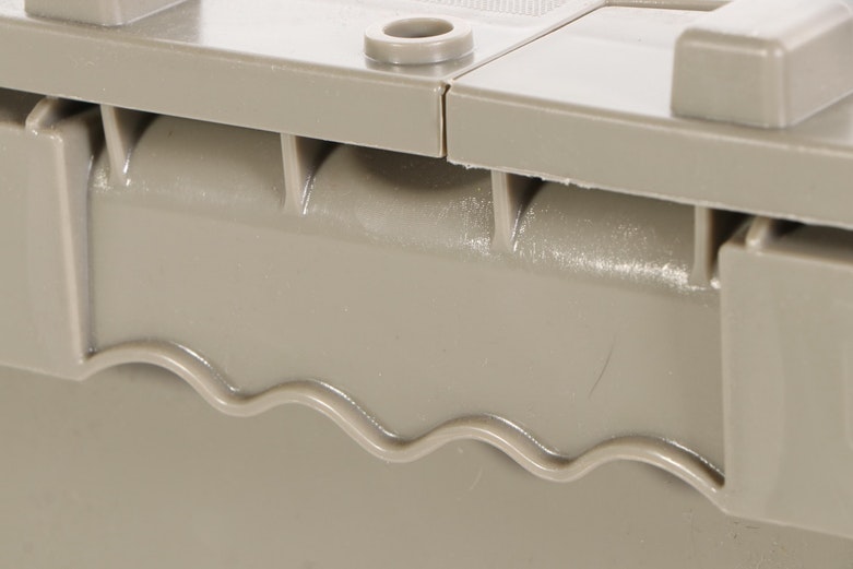 Ten Grey Plastic Storage Totes